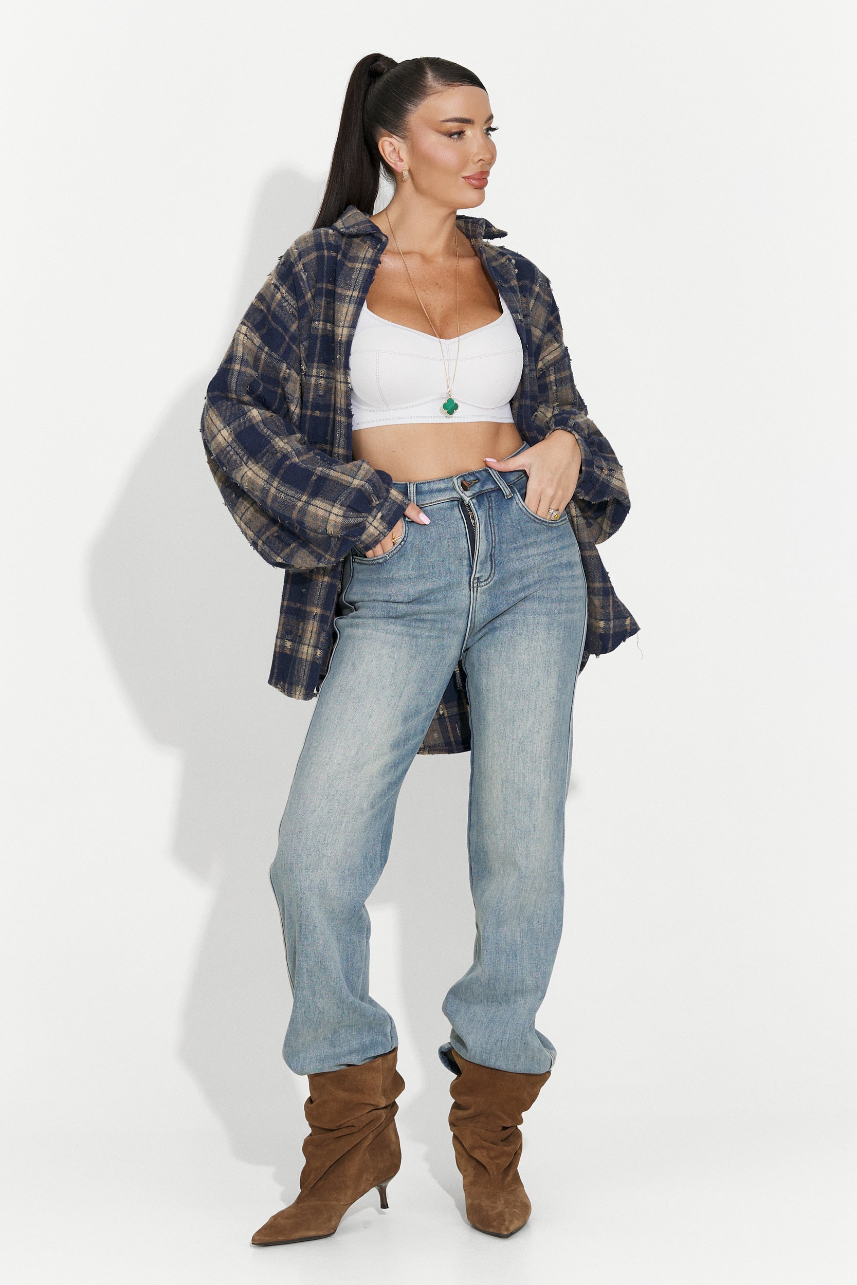 Women's casual navy blue shirt Jasara Bogas