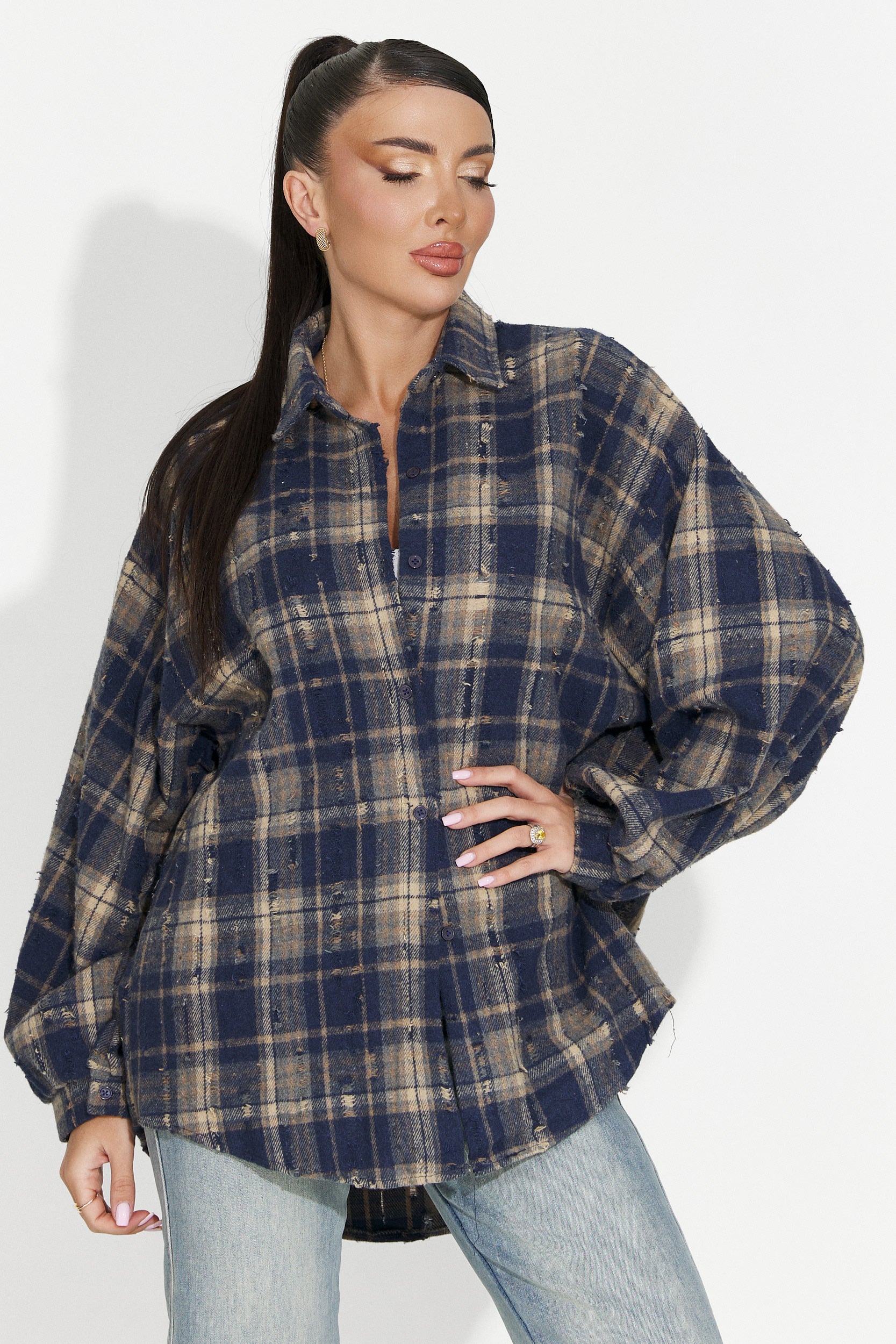 Women's casual navy blue shirt Jasara Bogas