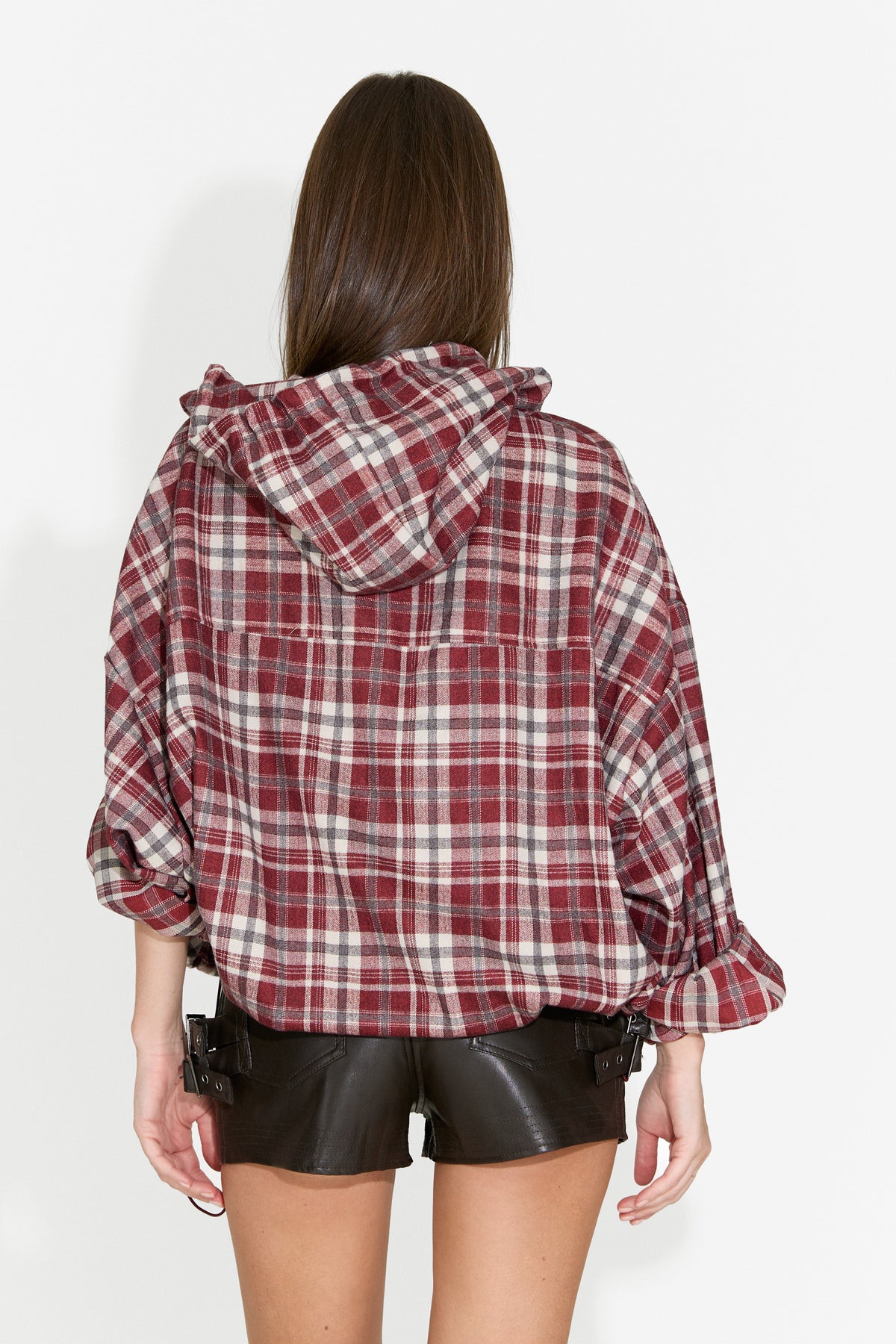 Camasa dama casual burgundy Drepina Bogas, imaginea 2 din 8