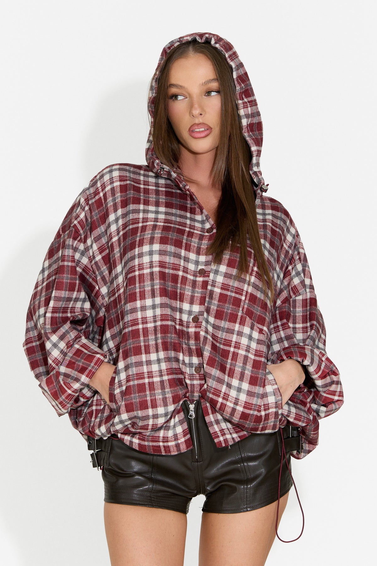 Camasa dama casual burgundy Drepina Bogas