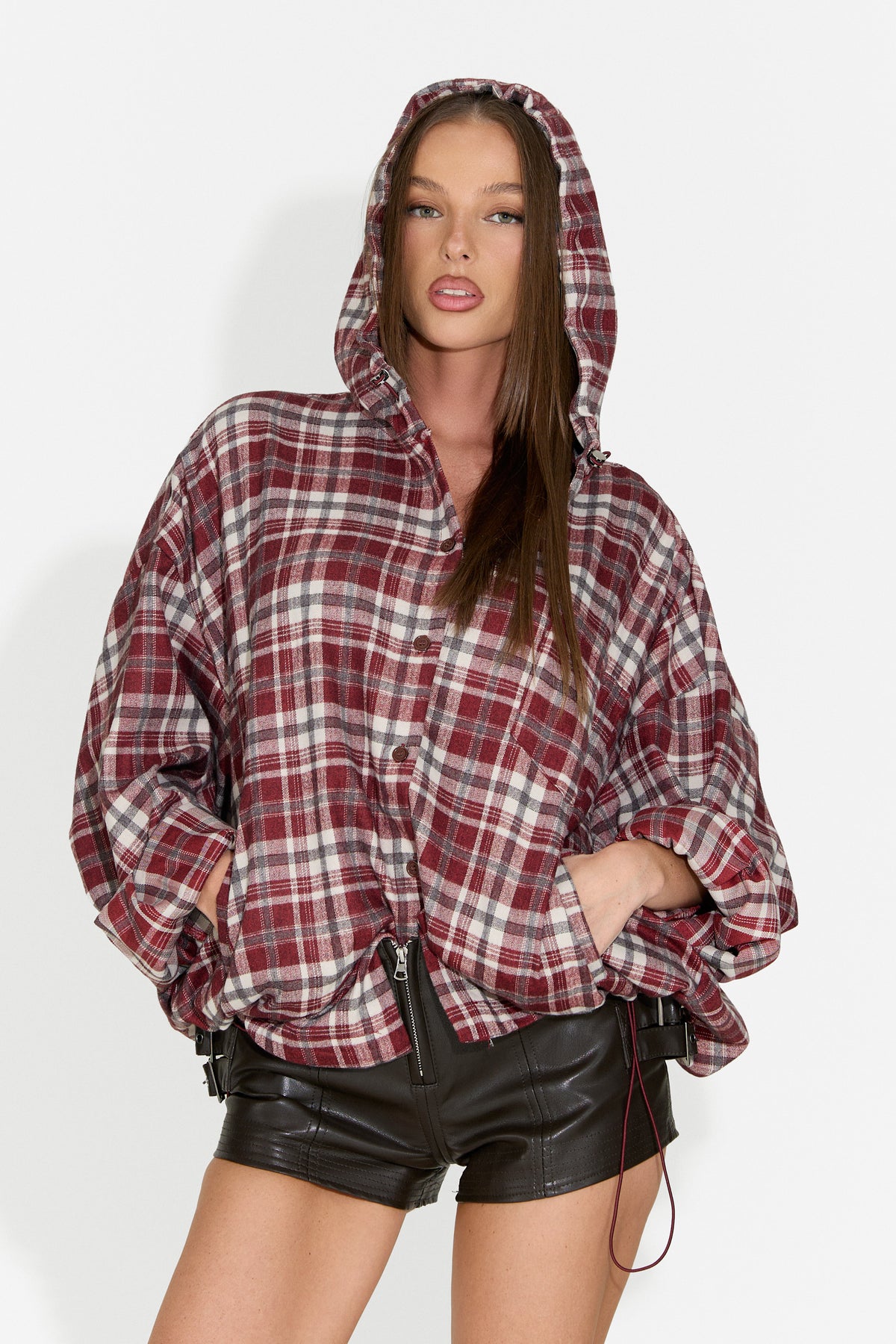Camasa dama casual burgundy Drepina Bogas