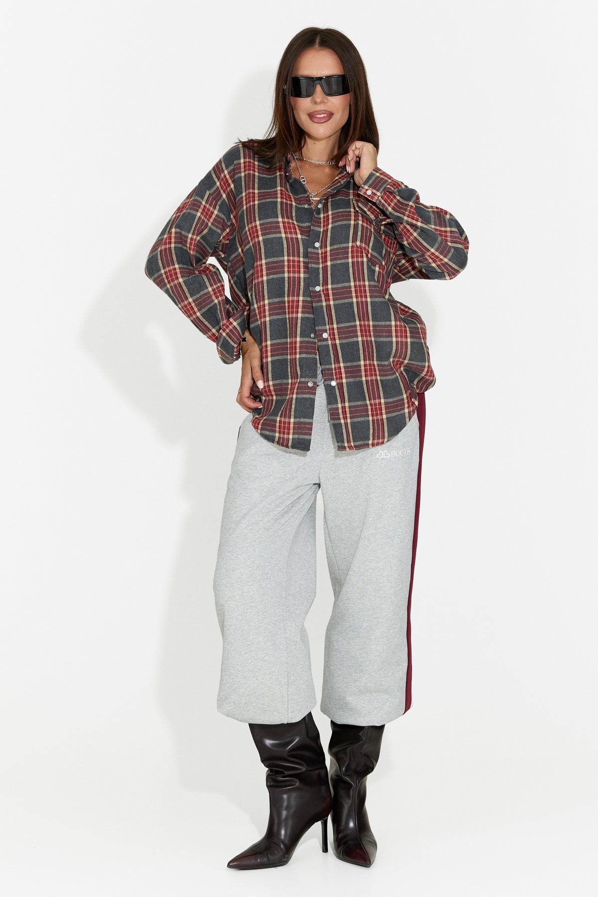 Camasa dama casual burgundy Importas Bogas