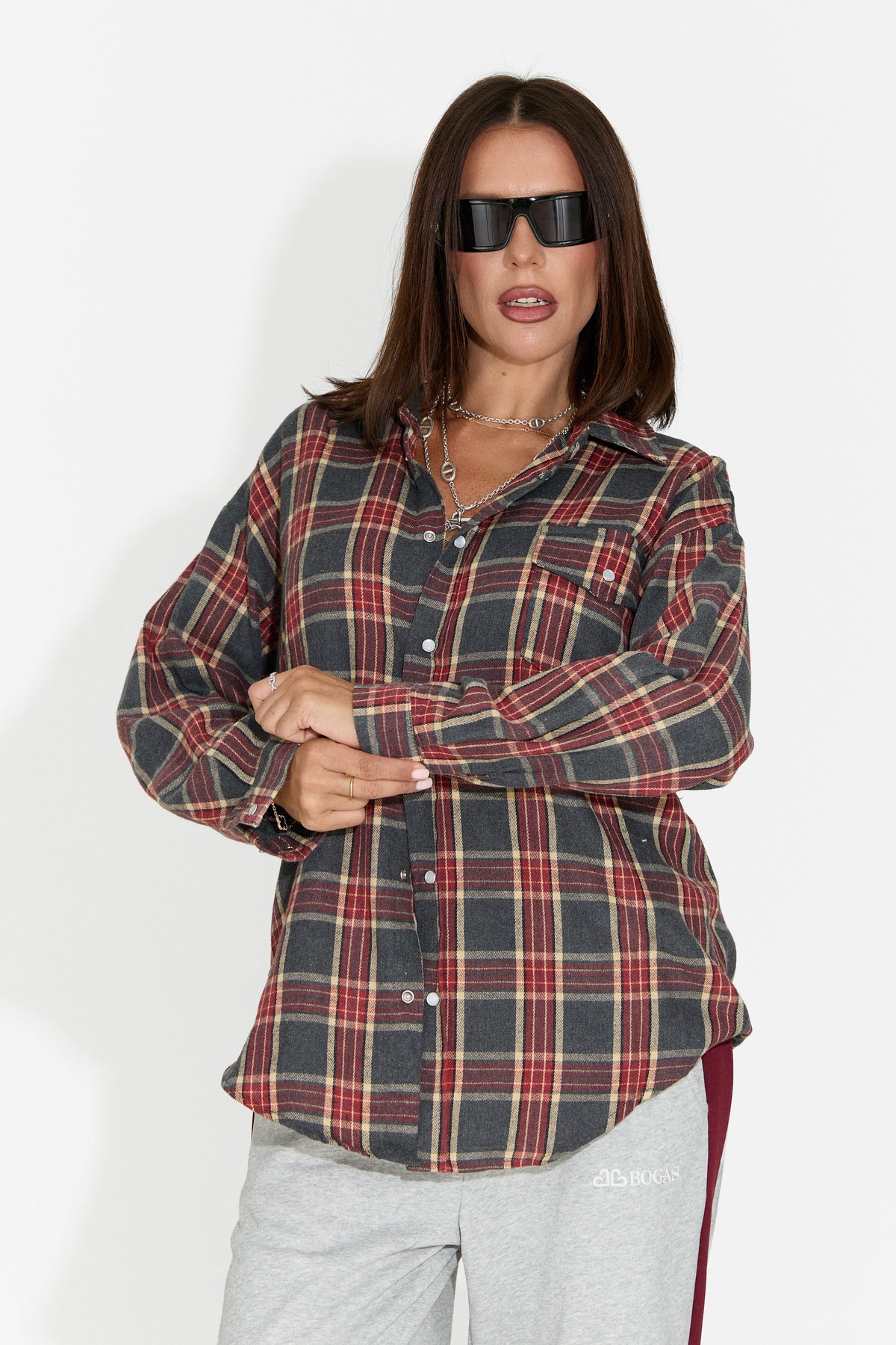 Camasa dama casual burgundy Importas Bogas