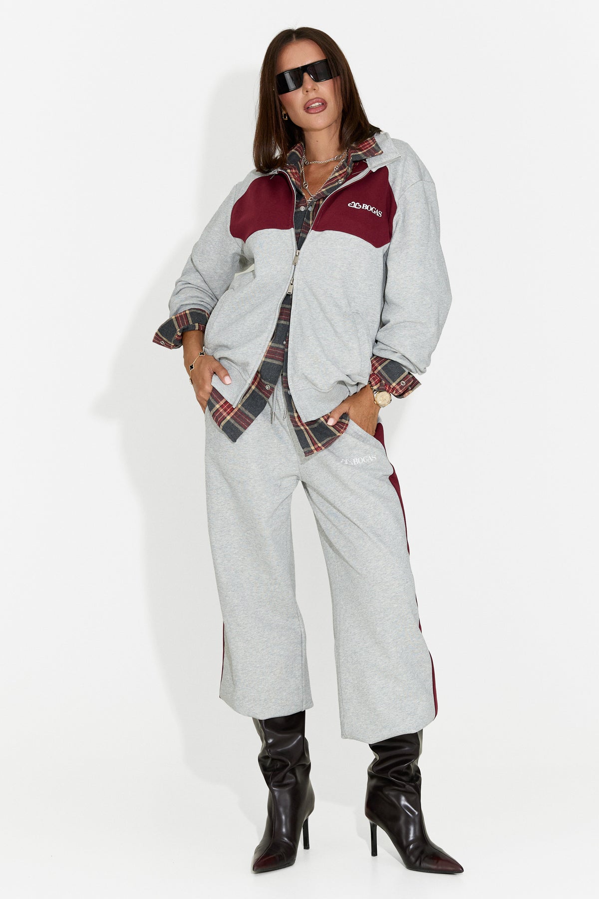 Camasa dama casual burgundy Importas Bogas