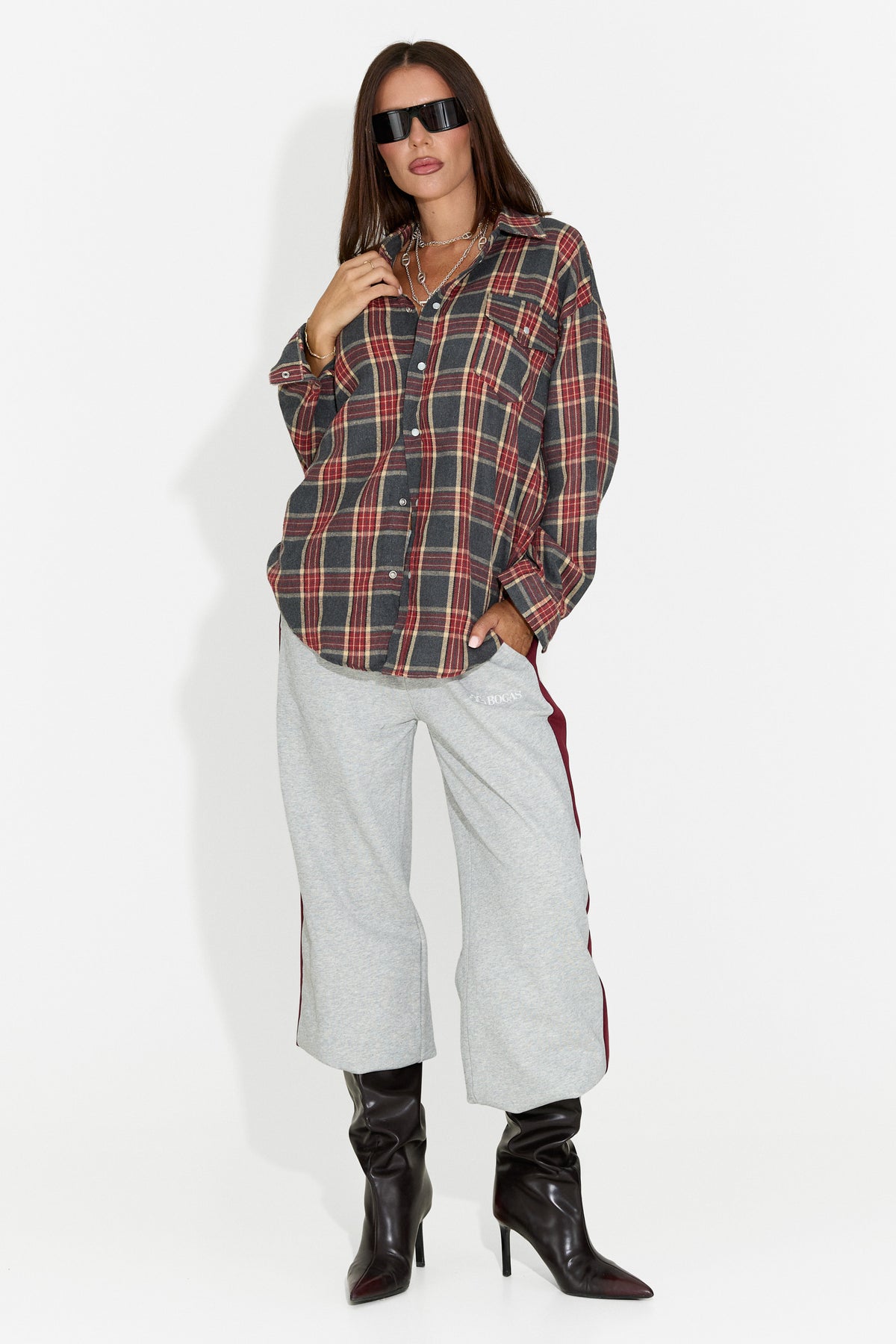 Camasa dama casual burgundy Importas Bogas