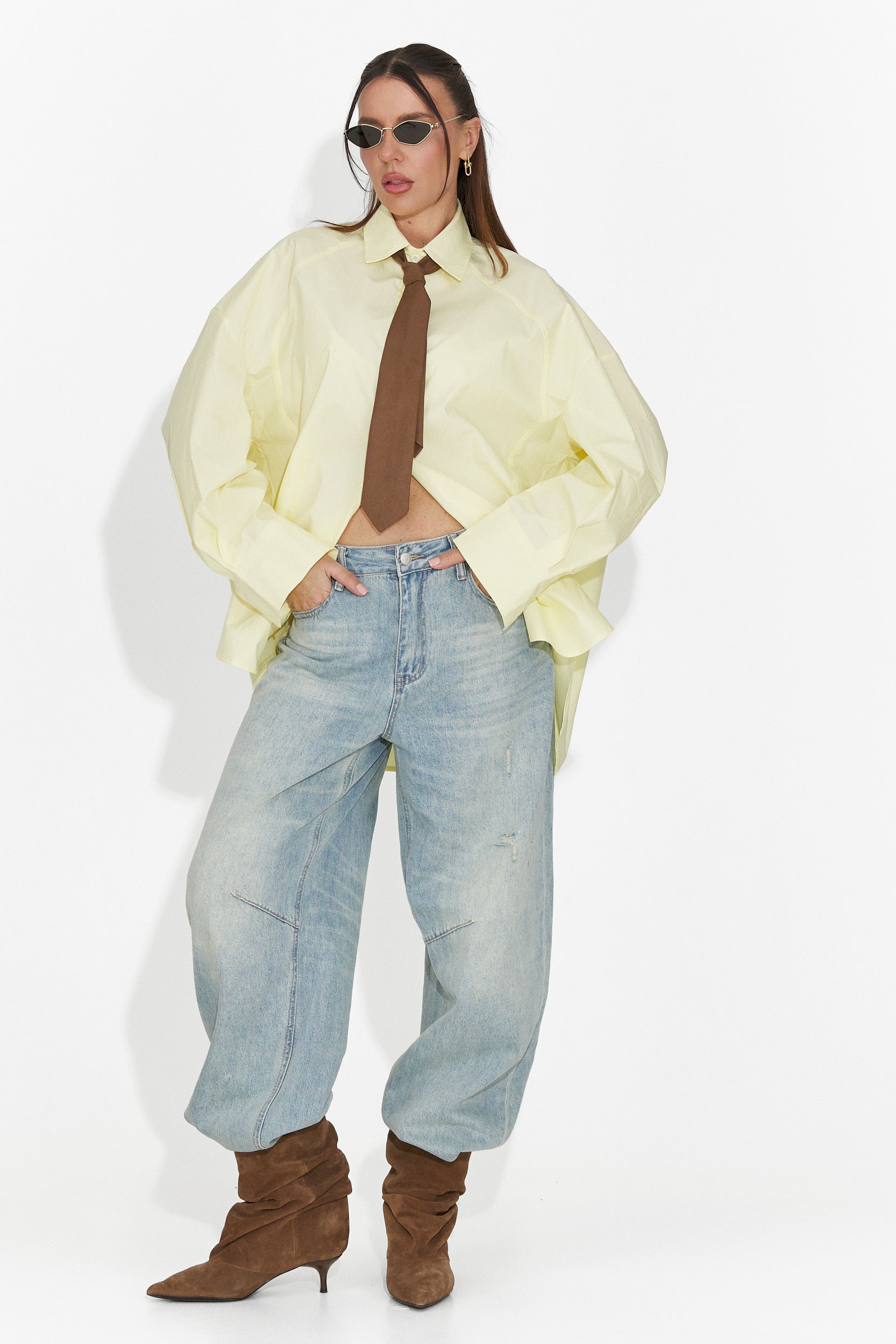 Camasa dama casual galbena Abrienda Bogas