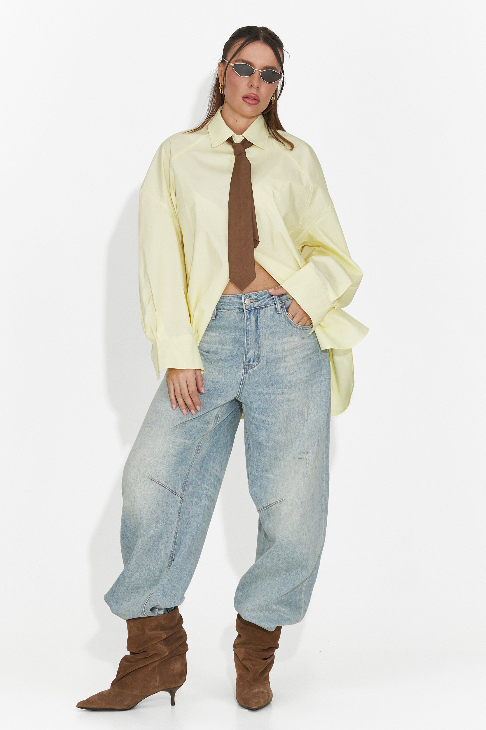 Camasa dama casual galbena Abrienda Bogas