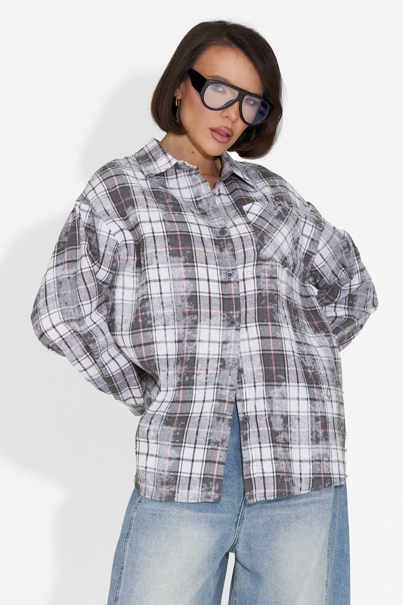 Camasa dama casual gri Adelyma Bogas