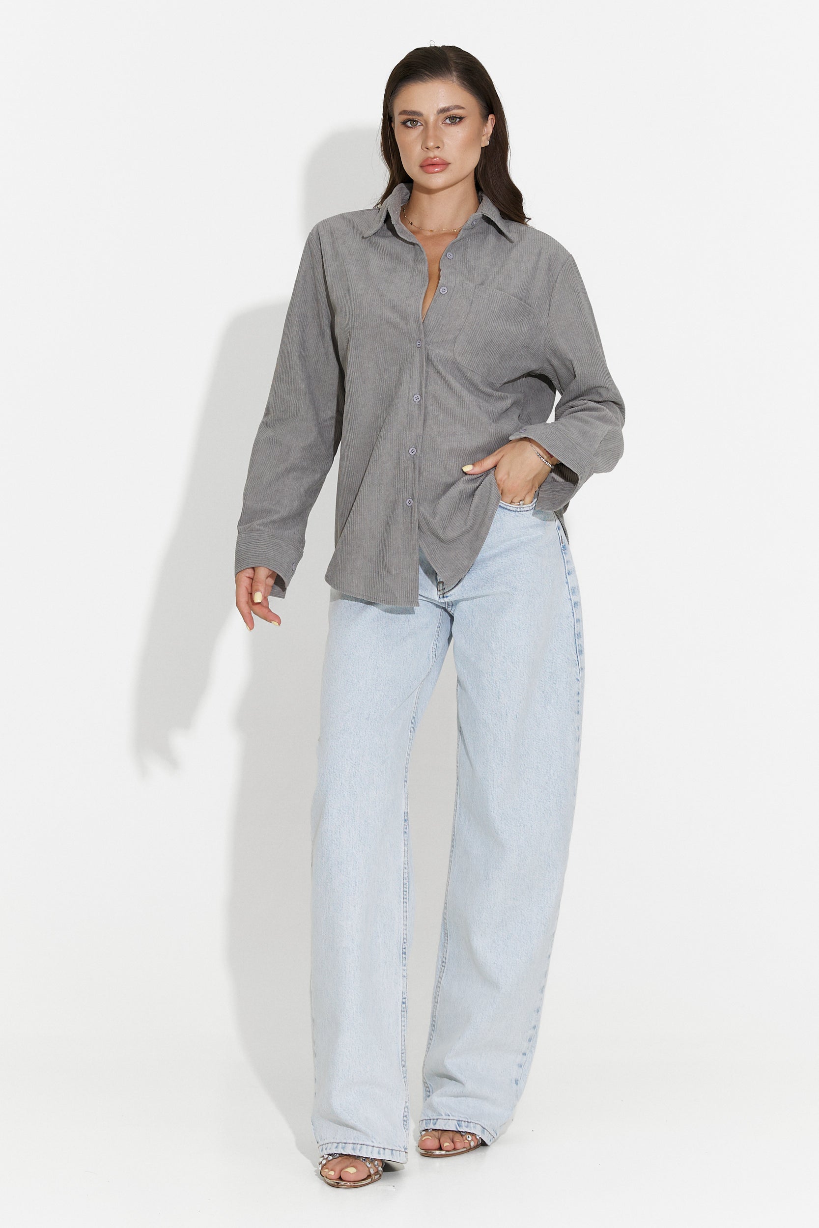 Women's casual gray shirt Deliora Bogas