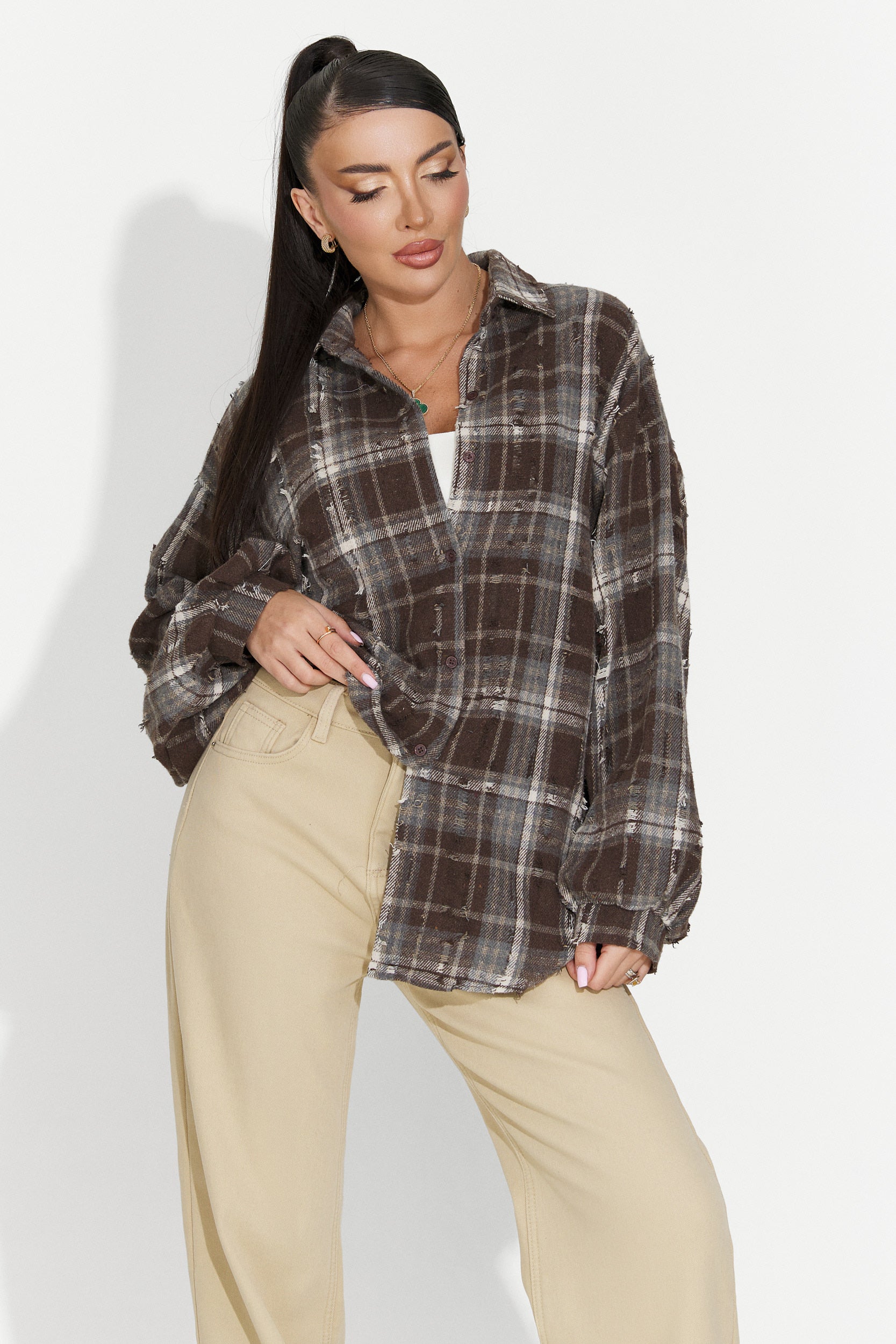 Women's casual brown shirt Jasara Bogas