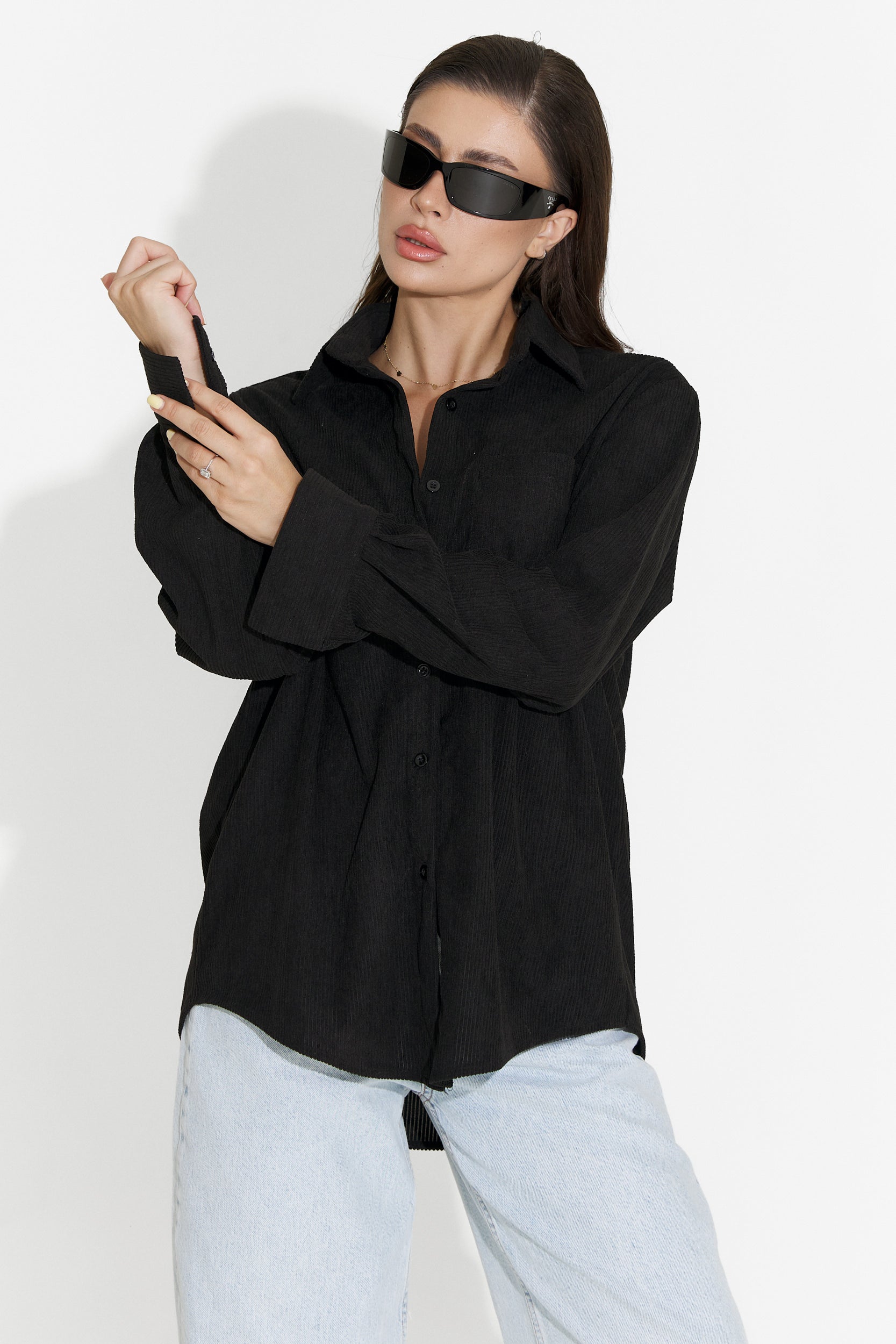 Women's casual black shirt Deliora Bogas