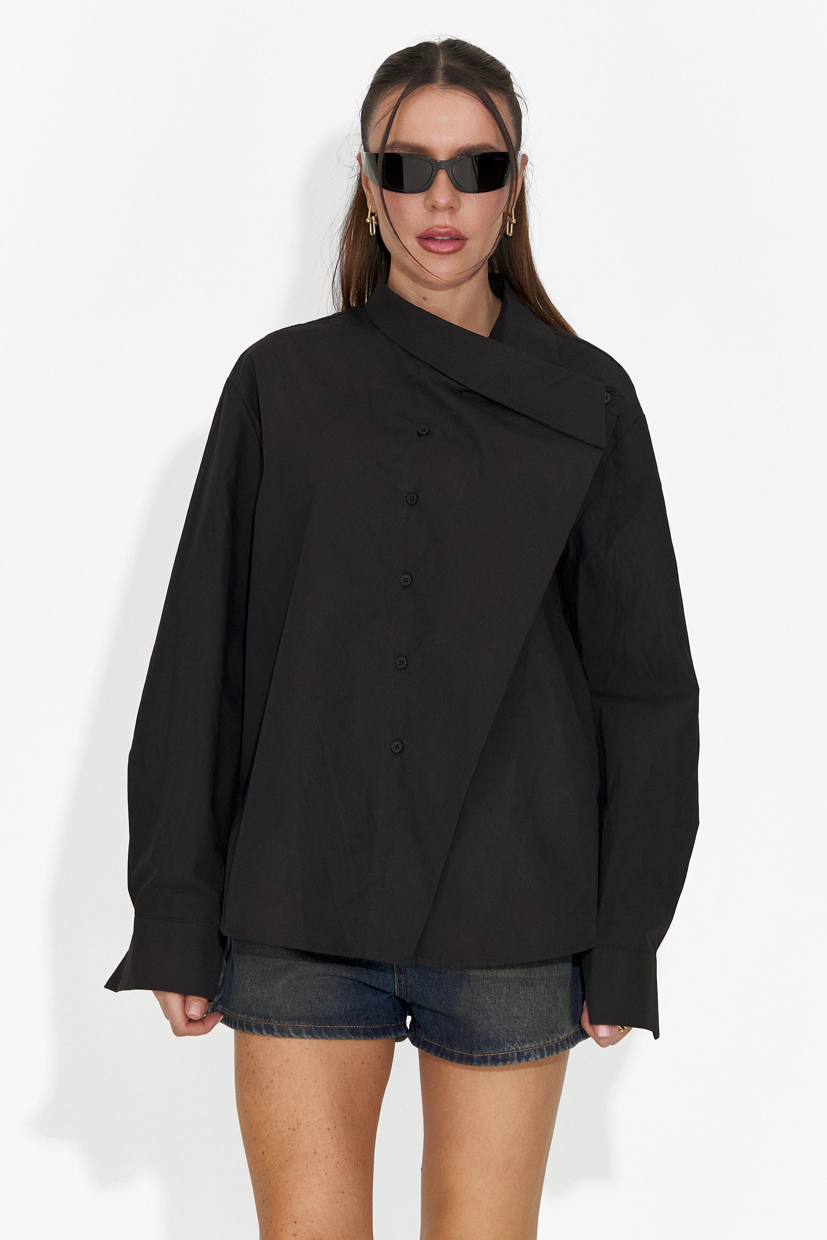 Camasa dama casual neagra Edinea Bogas