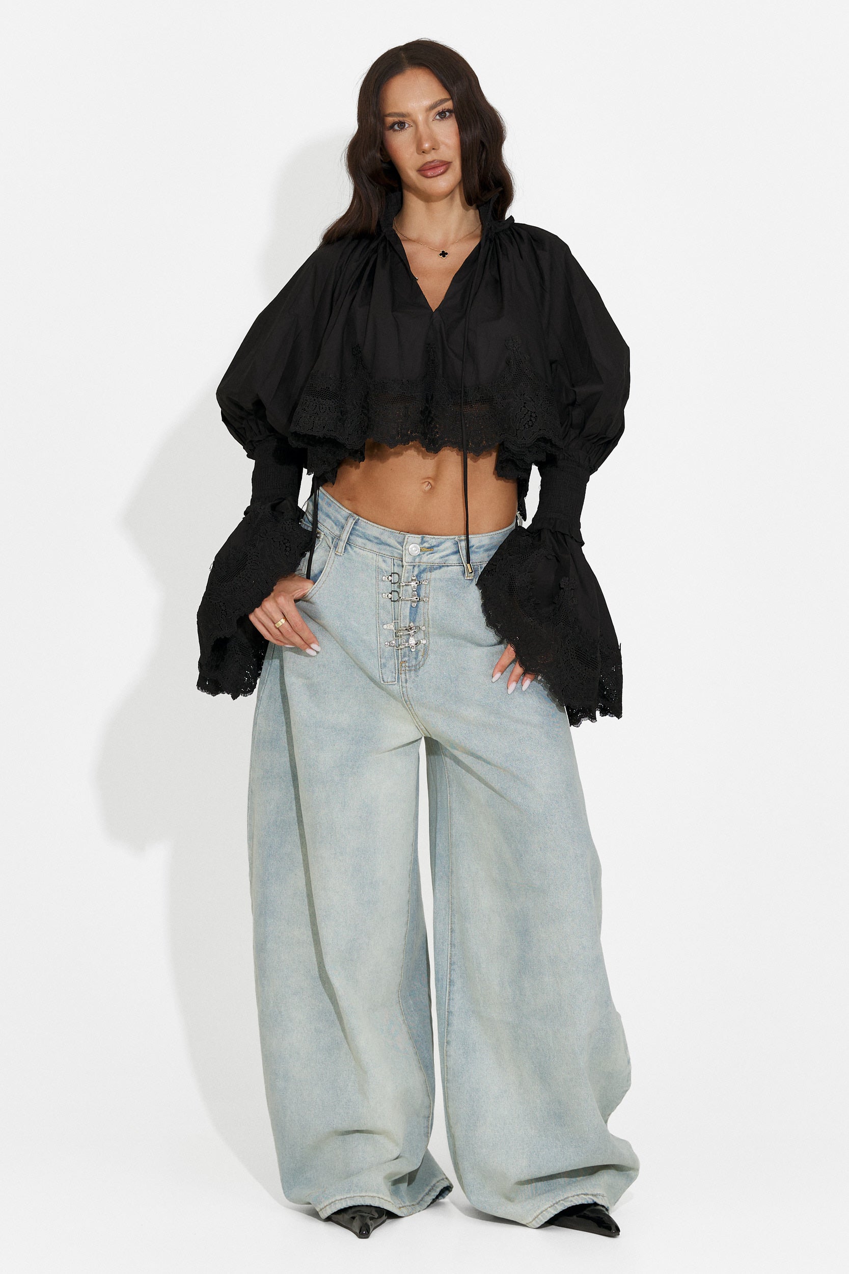 Camasa dama casual neagra Etihoma Bogas