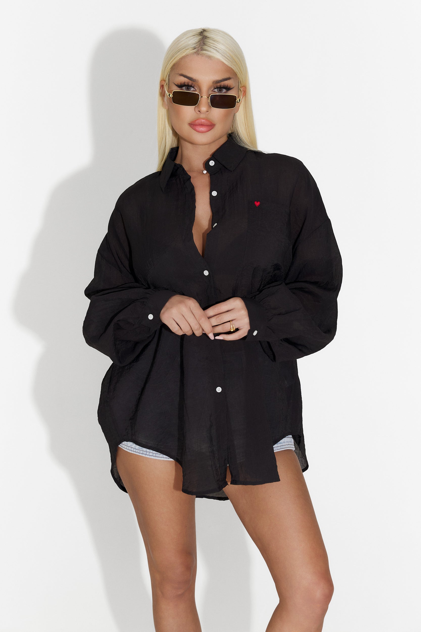 Women's casual black shirt Midina Bogas
