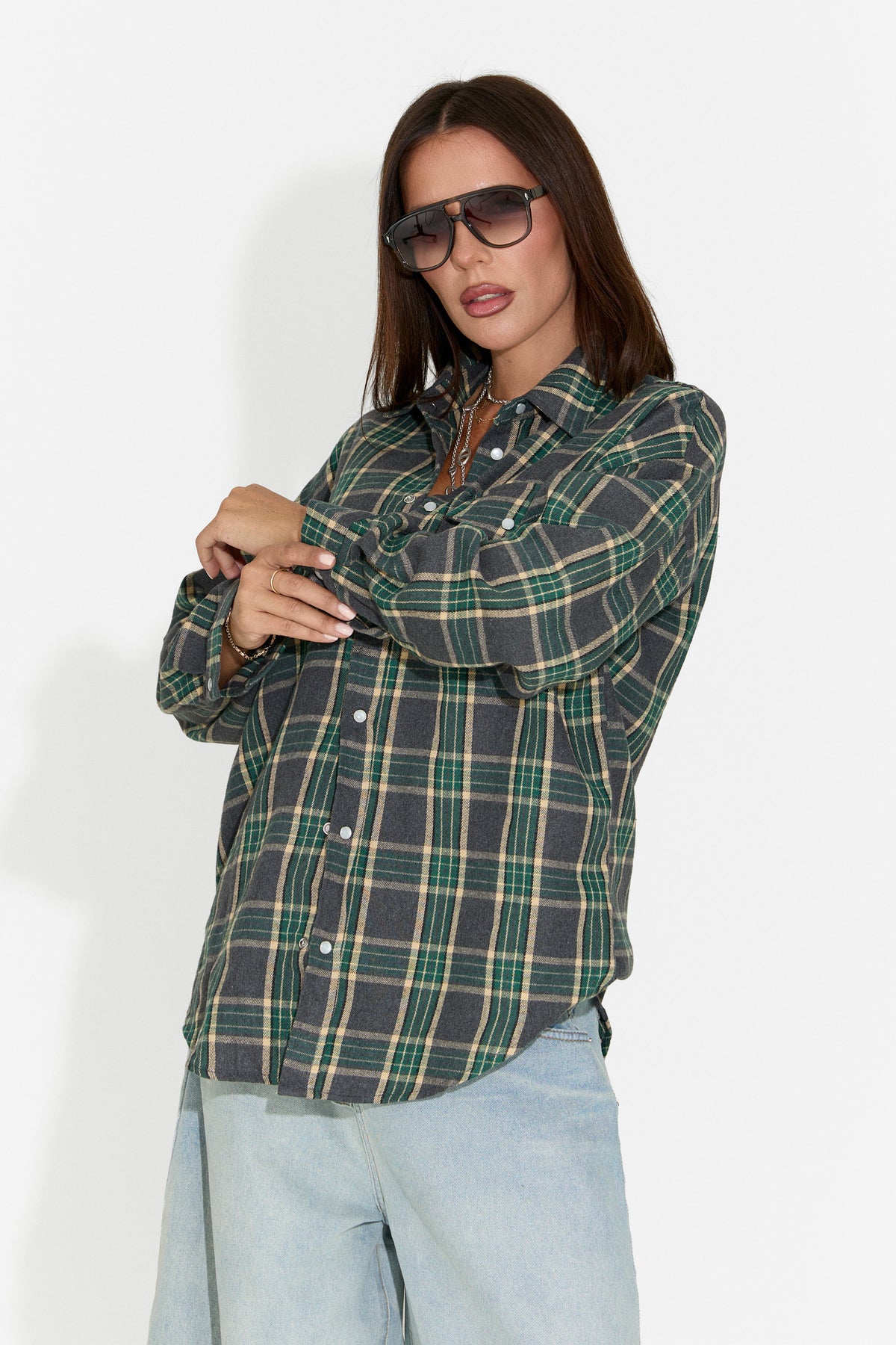 Camasa dama casual verde inchis Importas Bogas, imaginea 7 din 7