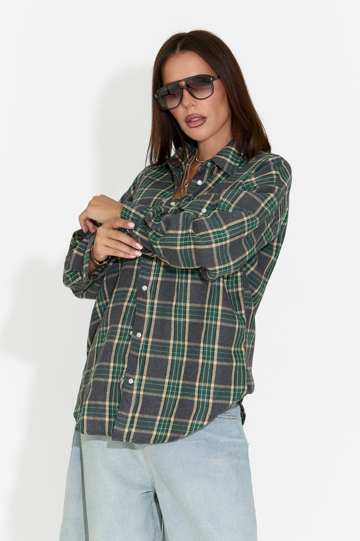 Camasa dama casual verde inchis Importas Bogas