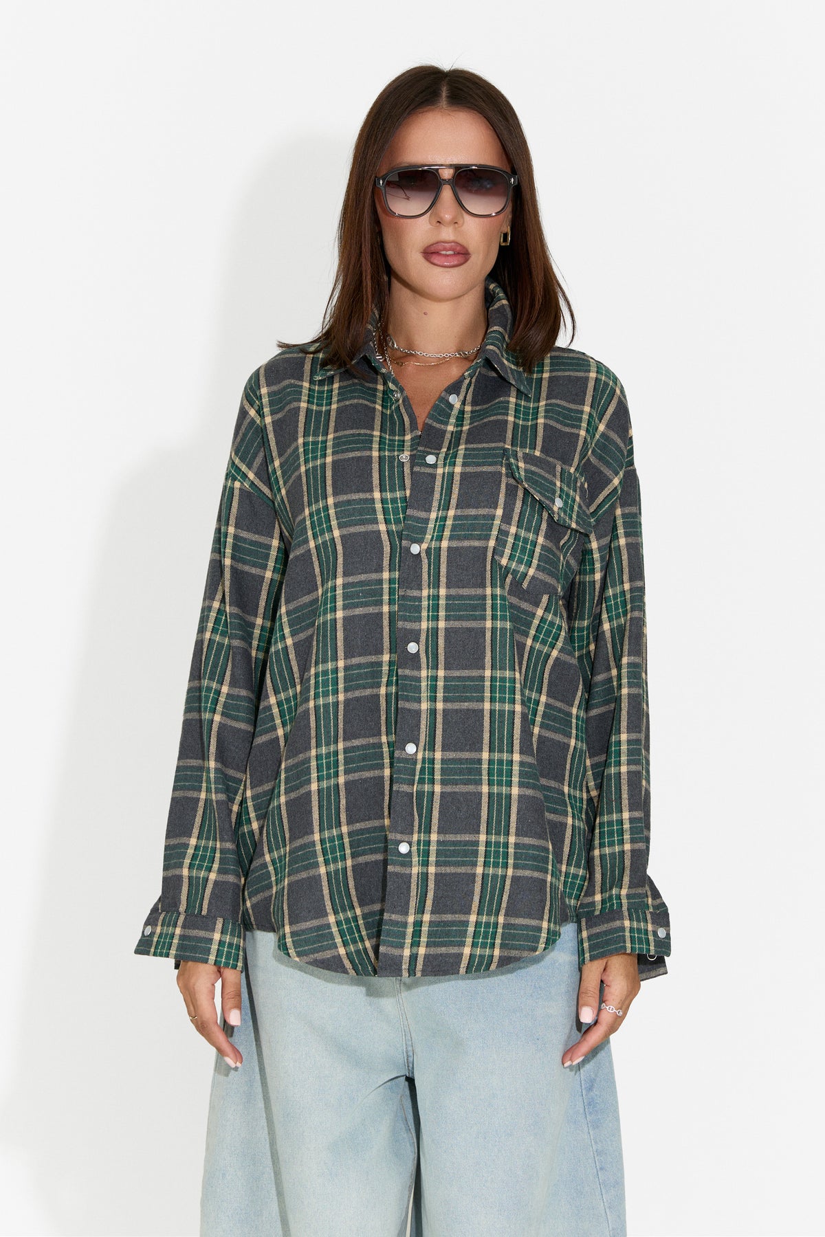 Camasa dama casual verde inchis Importas Bogas