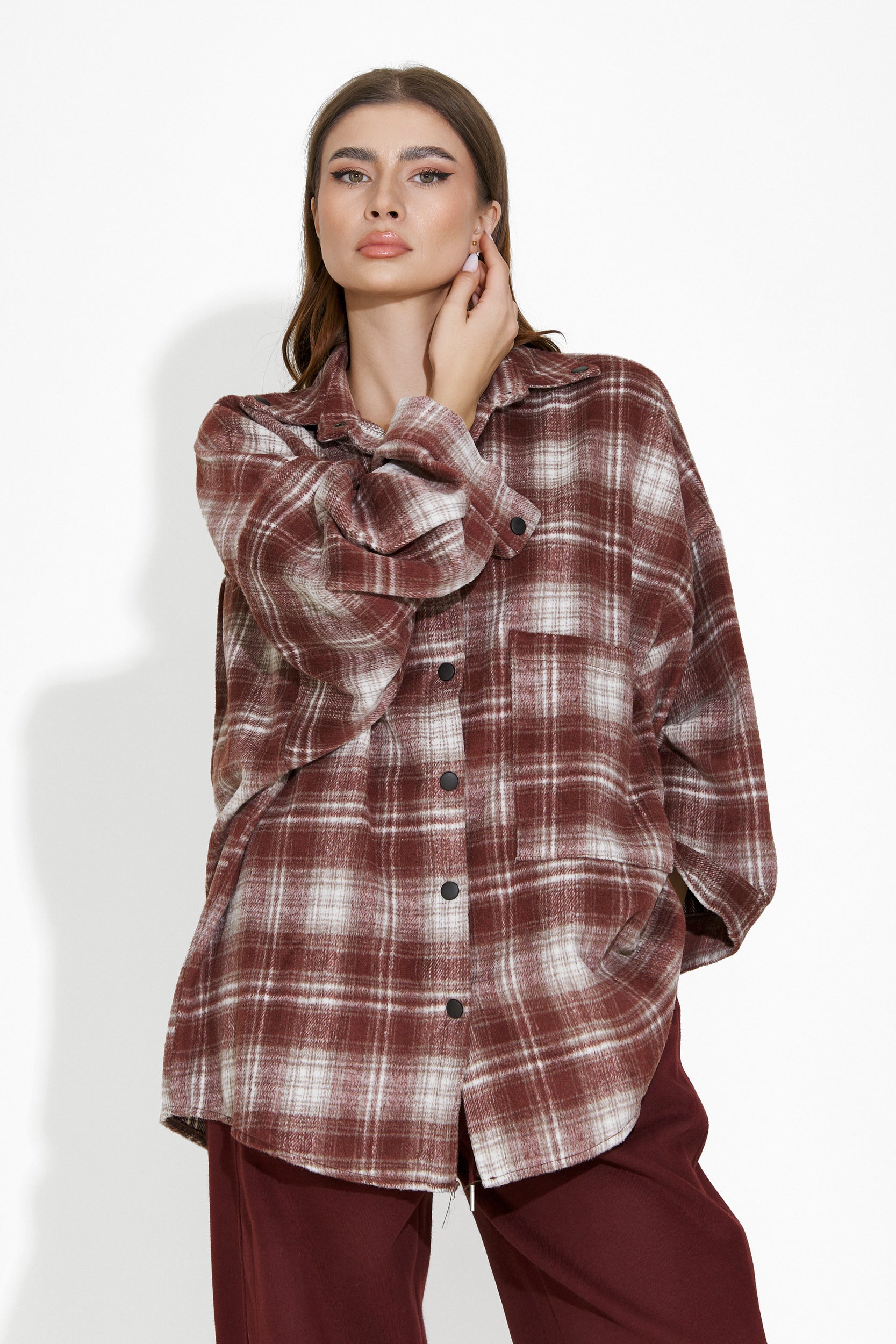 Camasa dama casual burgundy Luize Bogas