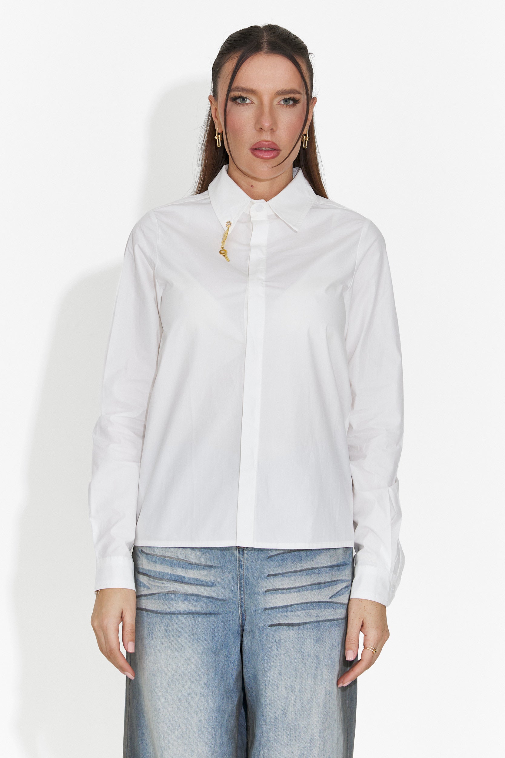 Camasa dama eleganta alba Jetie Bogas