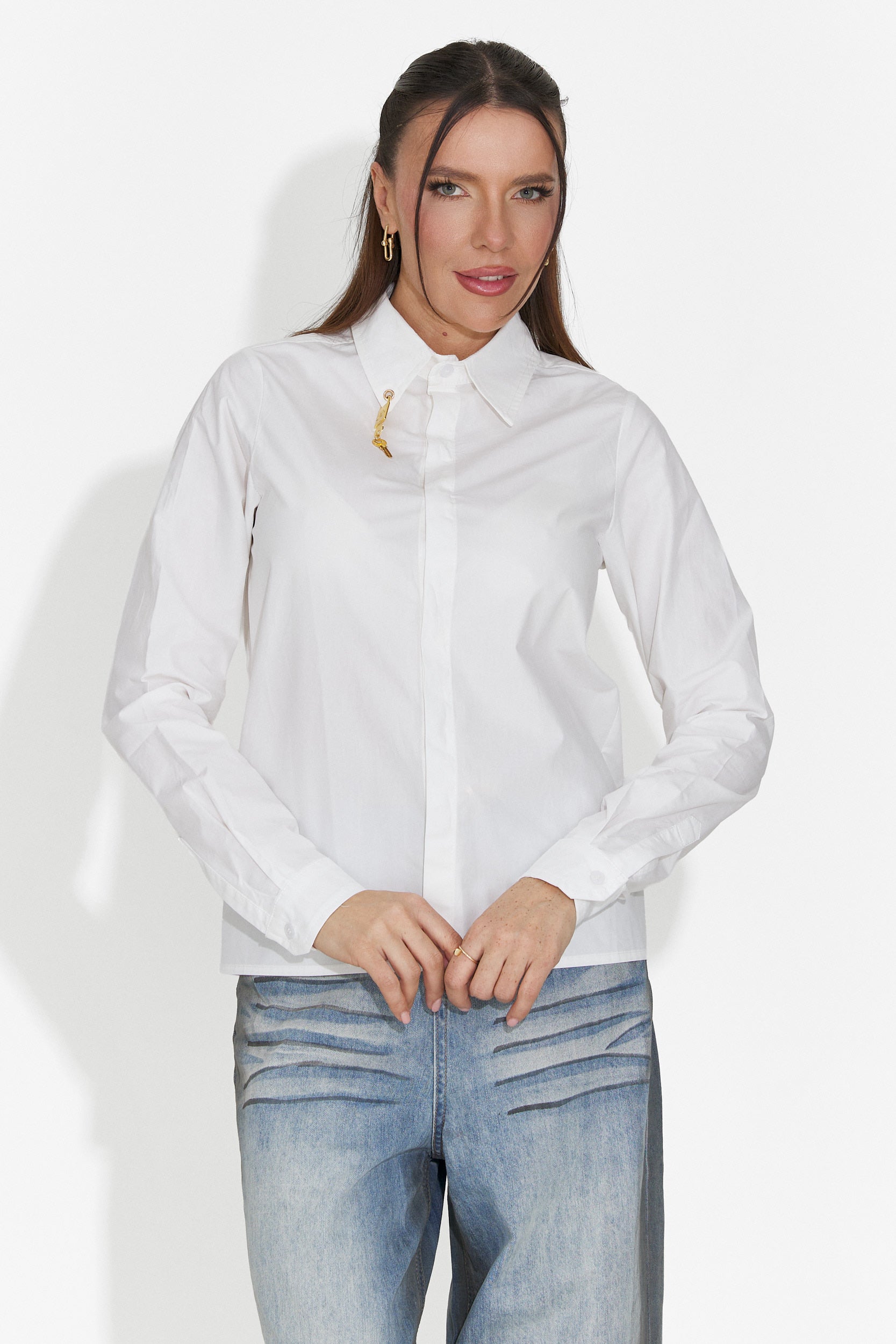 Camasa dama eleganta alba Jetie Bogas