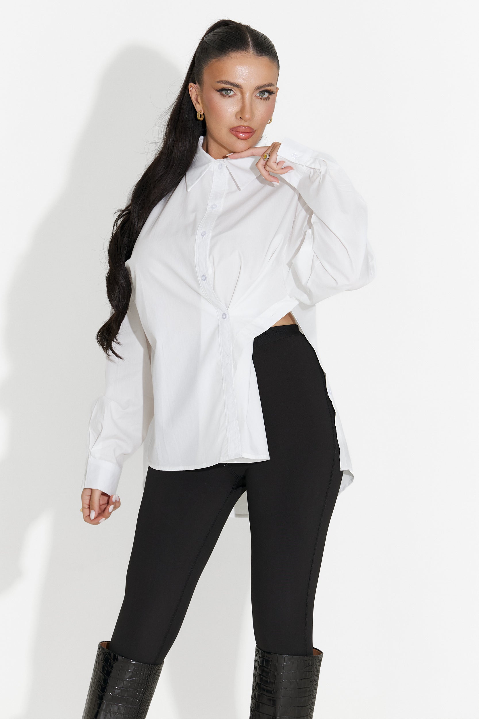 Camasa dama eleganta alba Morina Bogas