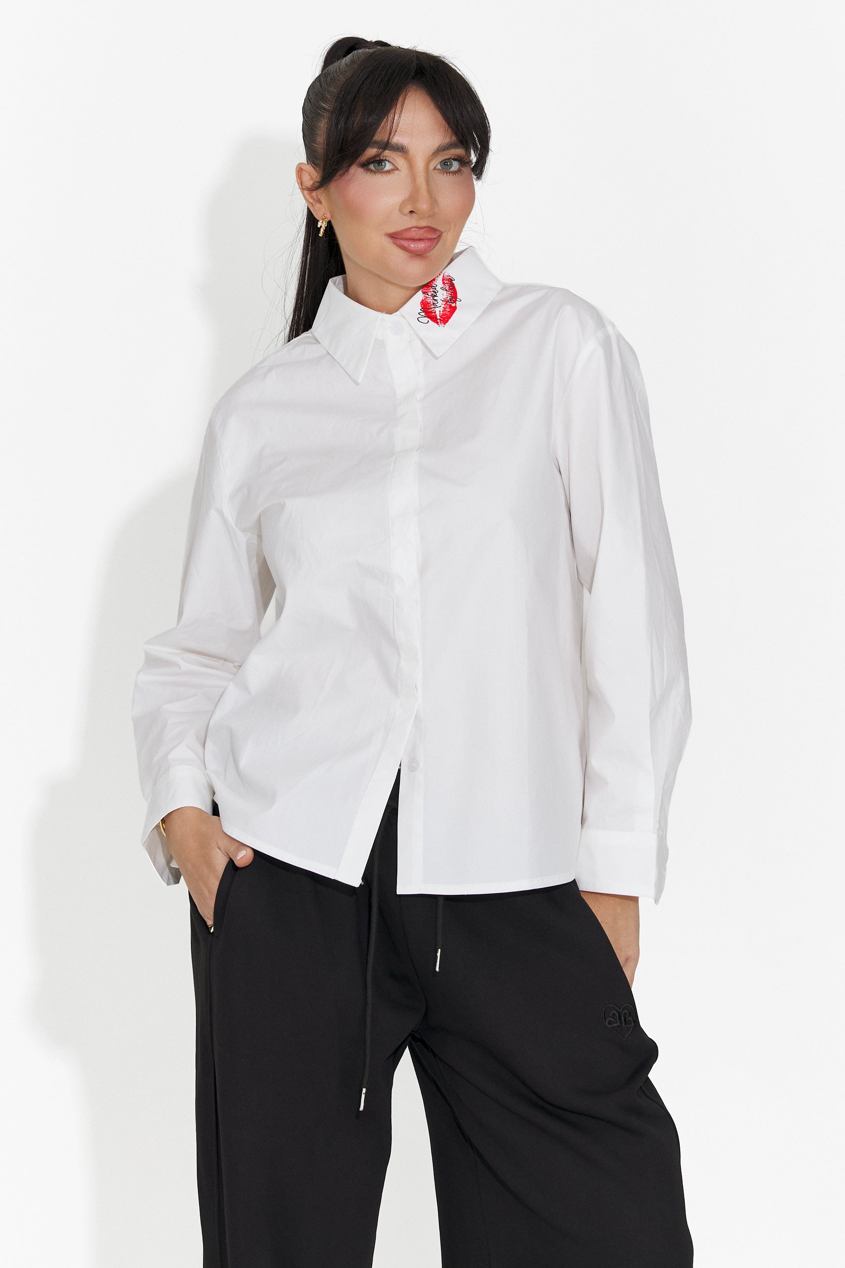 Camasa dama eleganta alba Sienara Bogas