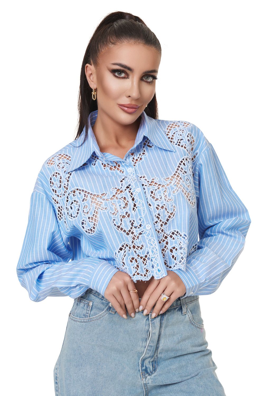 Camasa dama eleganta bleu Minexia Bogas