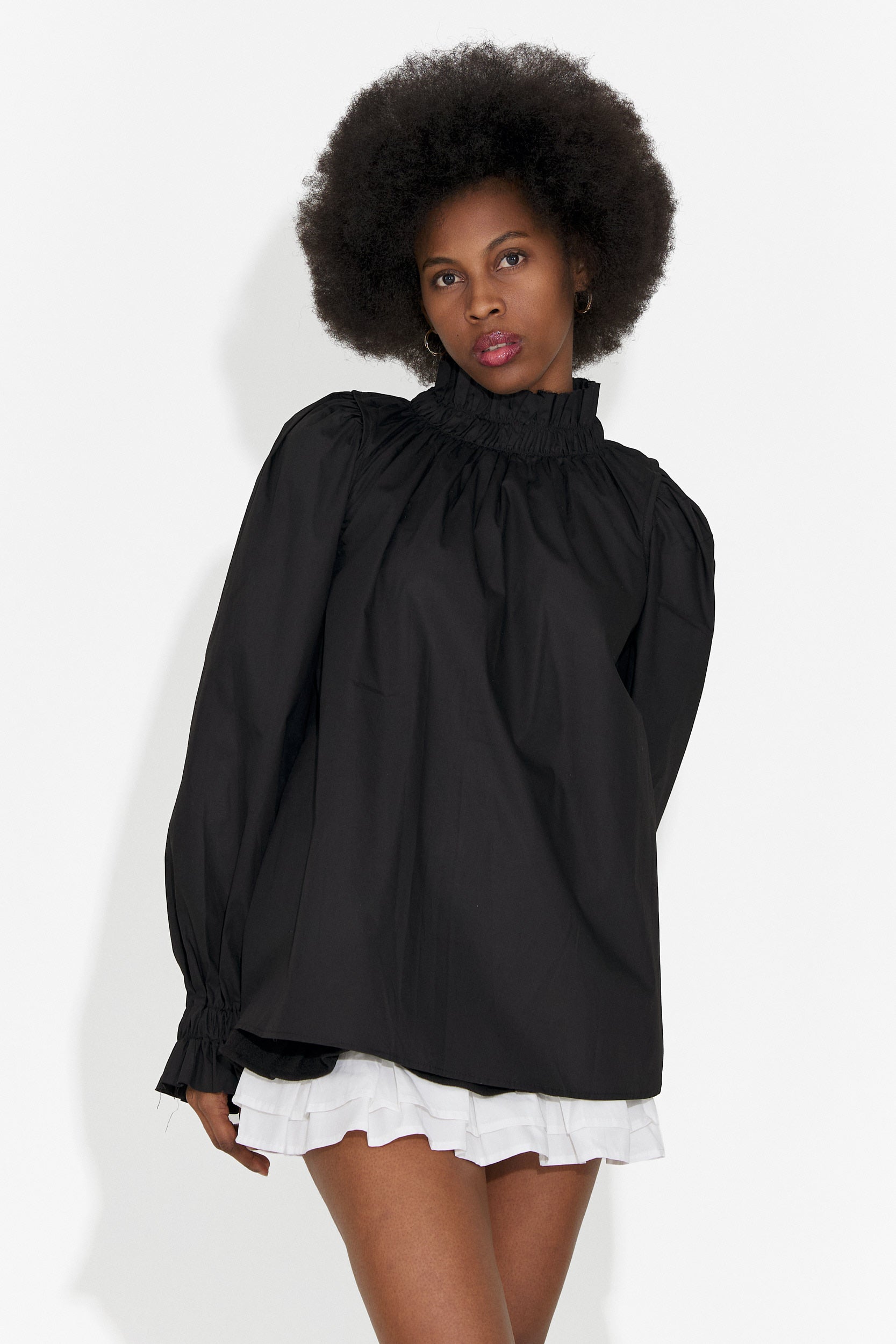 Camasa dama eleganta neagra Floriana Bogas