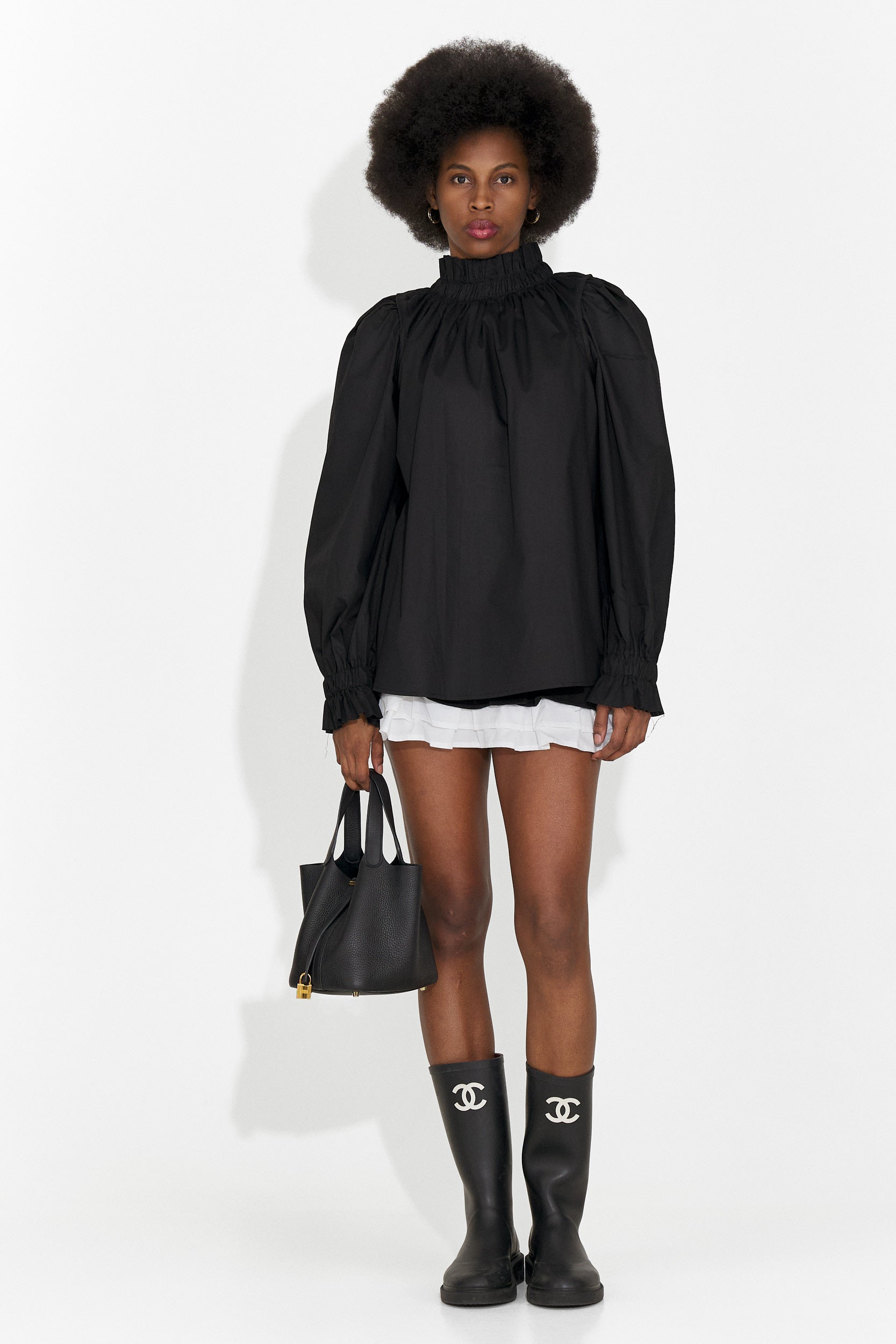 Camasa dama eleganta neagra Floriana Bogas