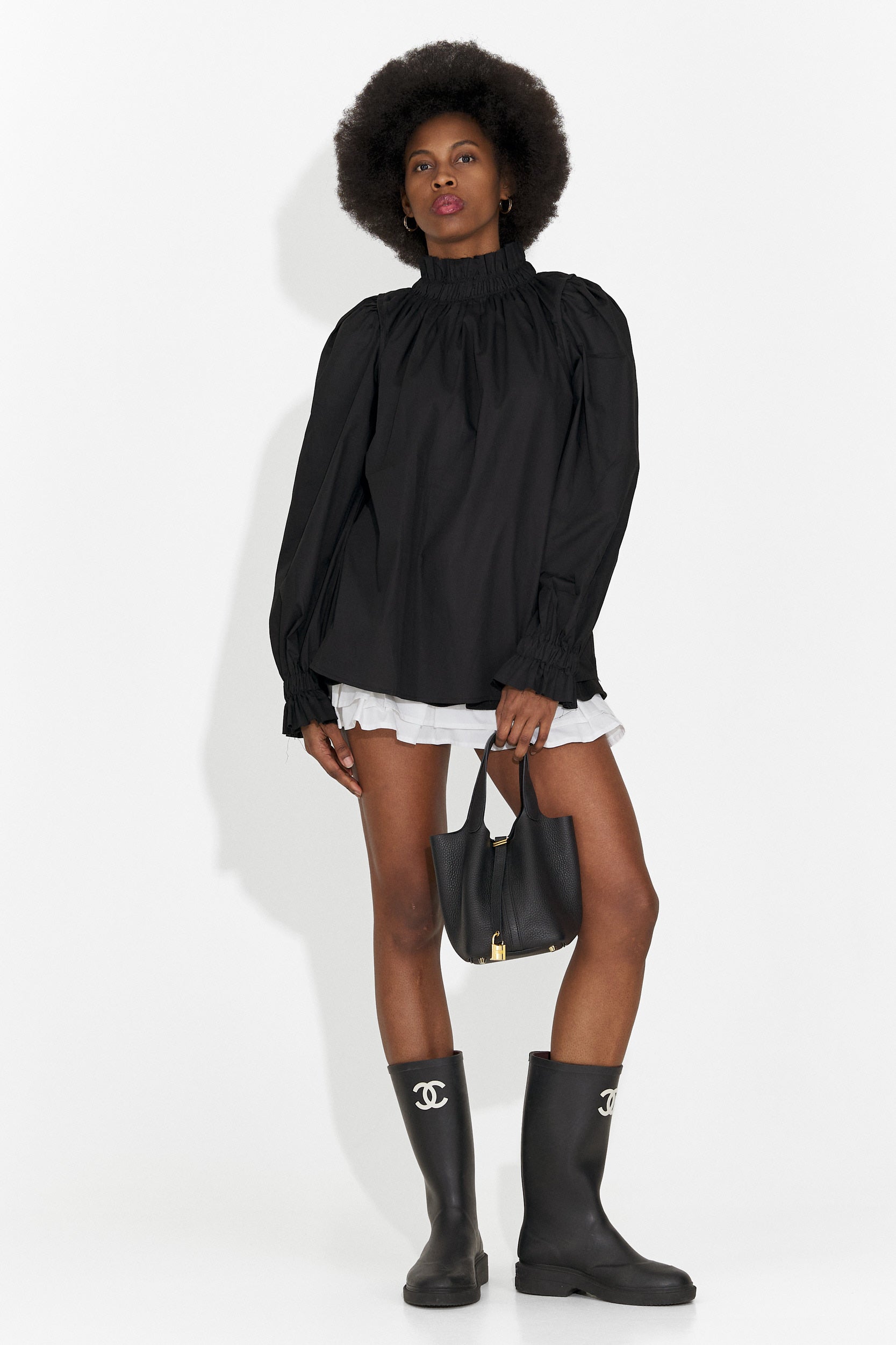 Camasa dama eleganta neagra Floriana Bogas