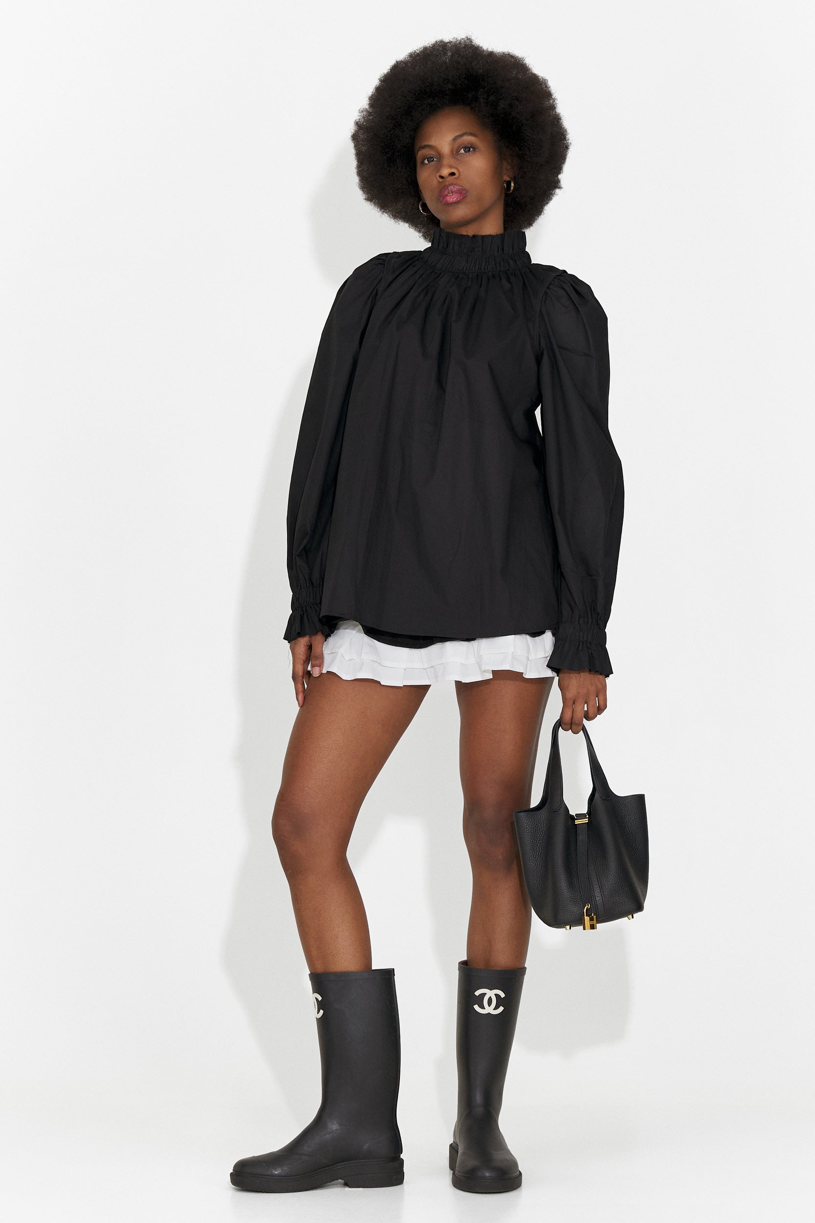 Camasa dama eleganta neagra Floriana Bogas