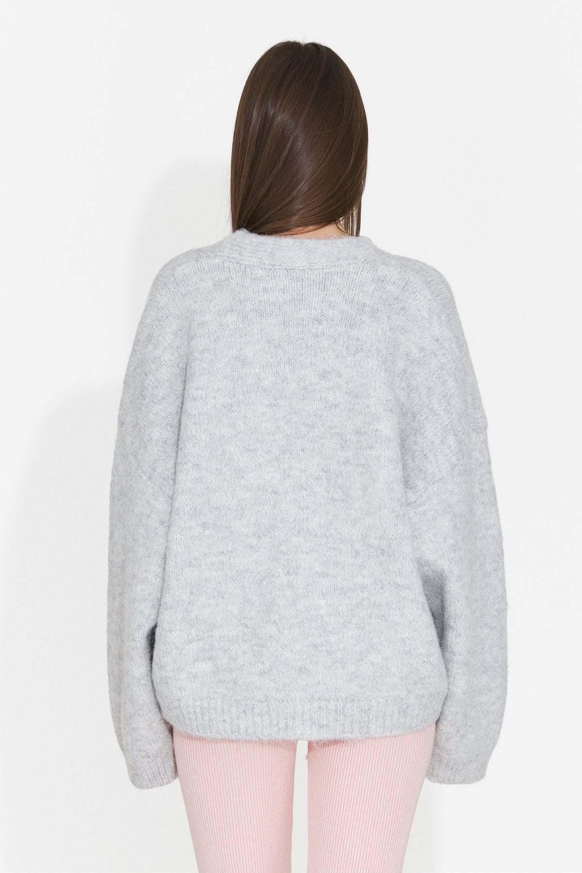 Cardigan casual gri Druveuia Bogas