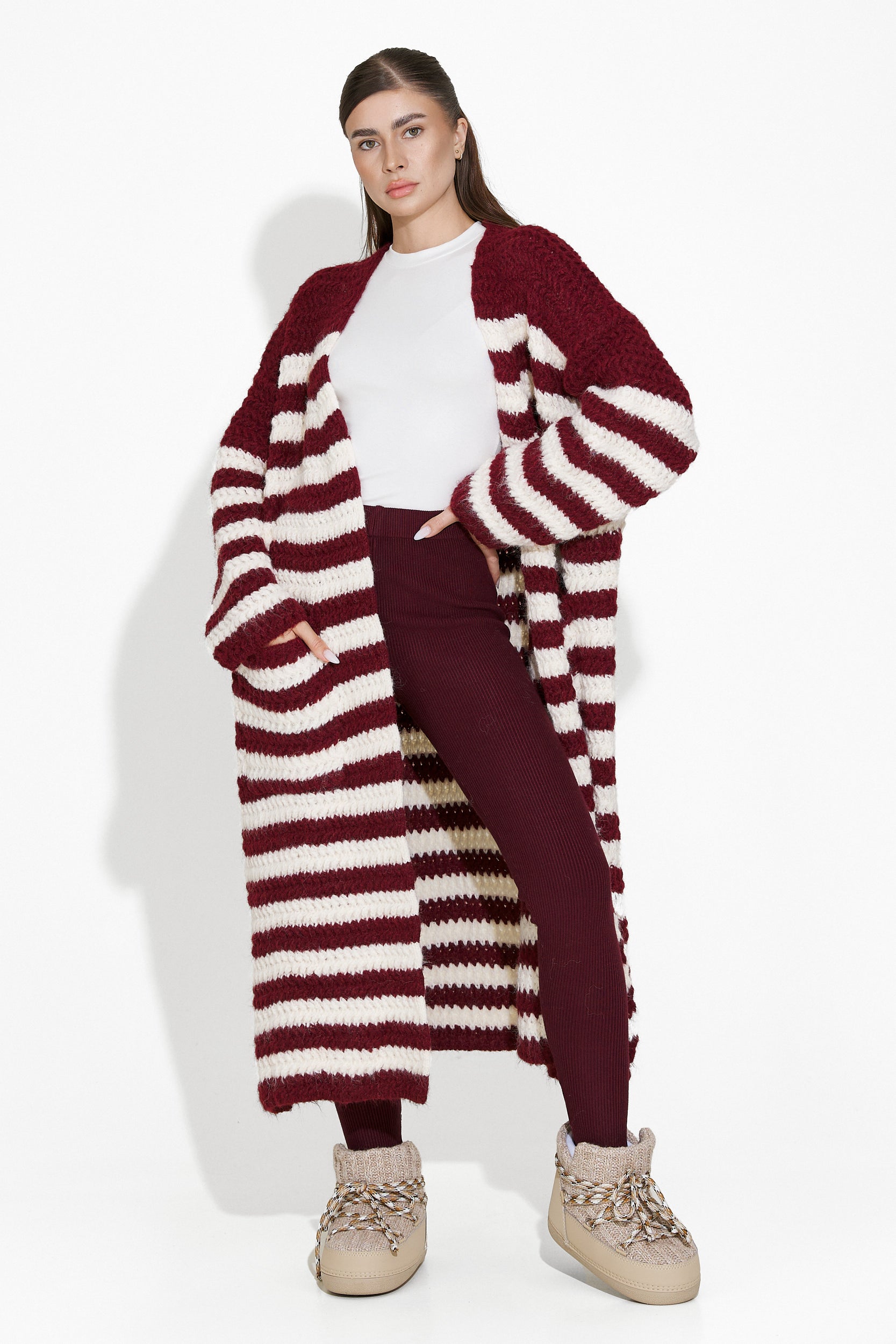 Cardigan dama casual burgundy Kathie Bogas