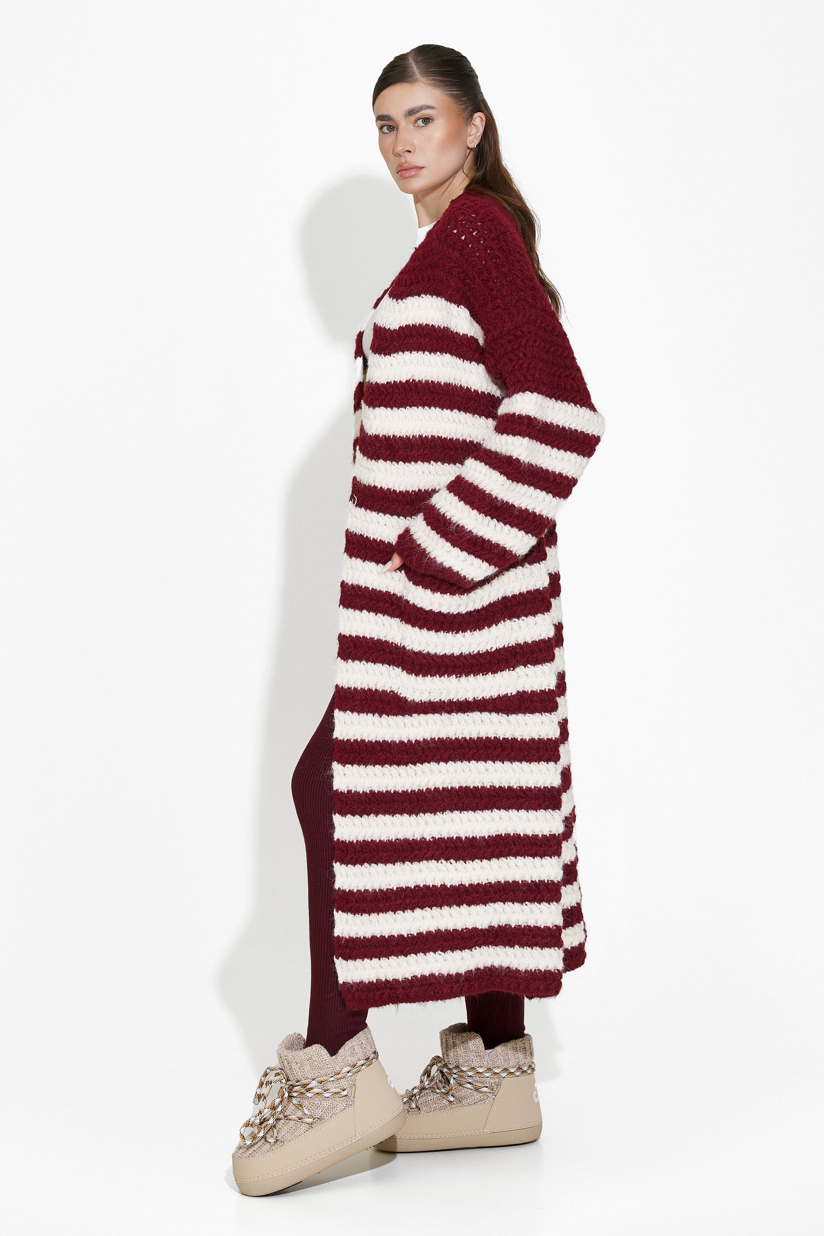 Cardigan dama casual burgundy Kathie Bogas