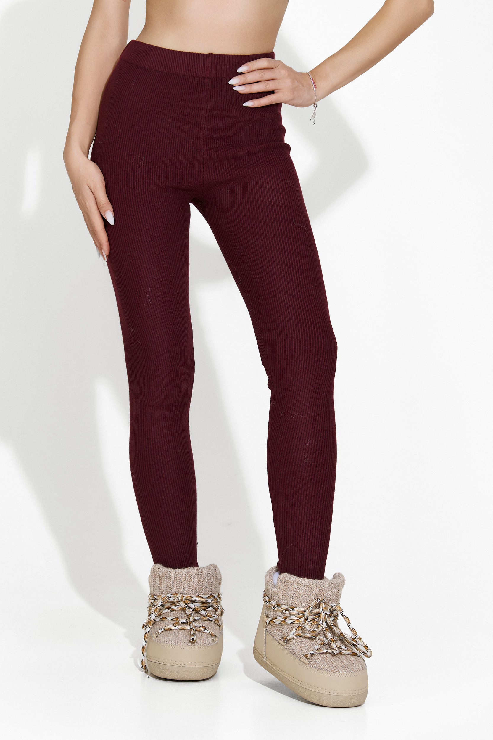 Women's casual burgundy tights Athifa Bogas