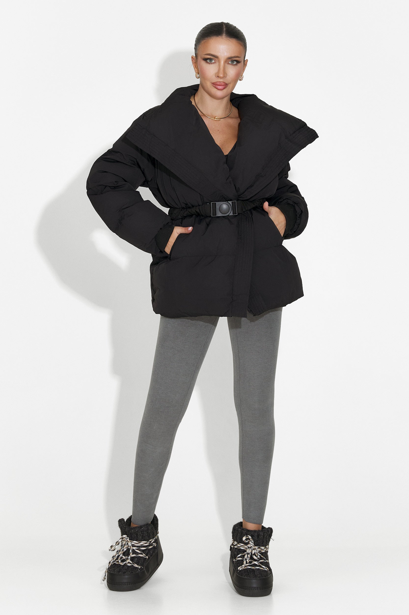 Michelina Bogas Grey Warm Compression Leggings