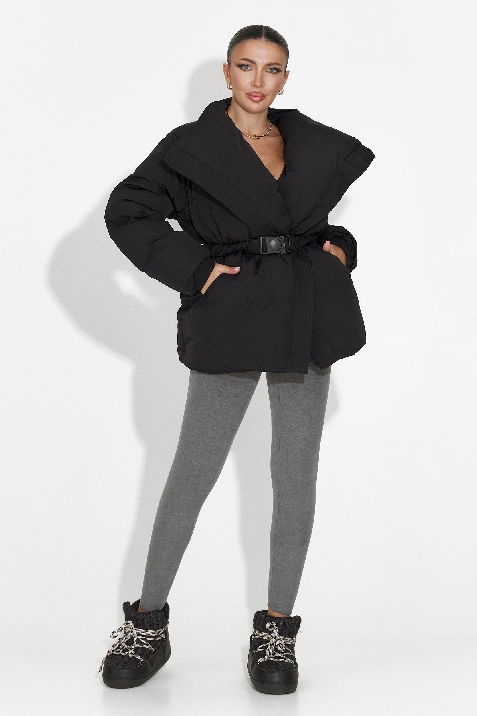 Michelina Bogas Grey Warm Compression Leggings