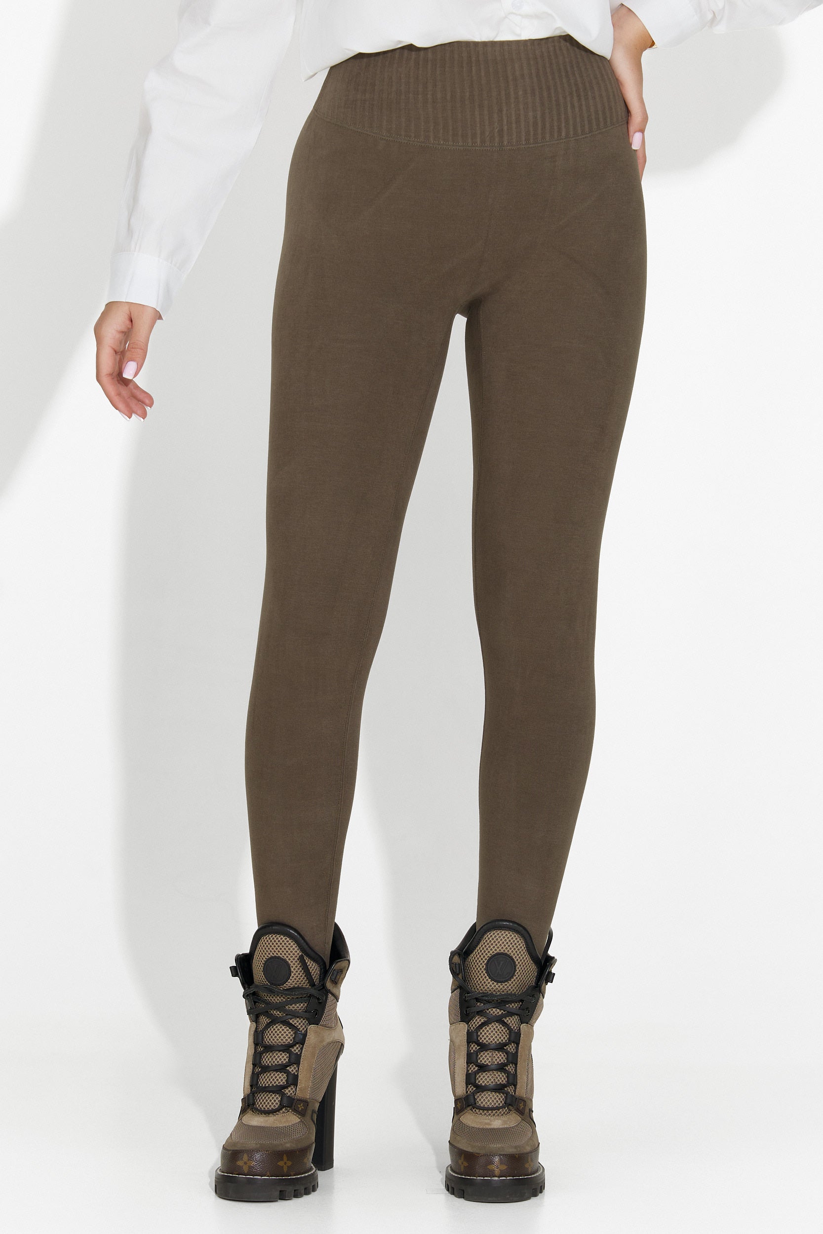 Michelina Bogas Warm Compression Tights in Khaki