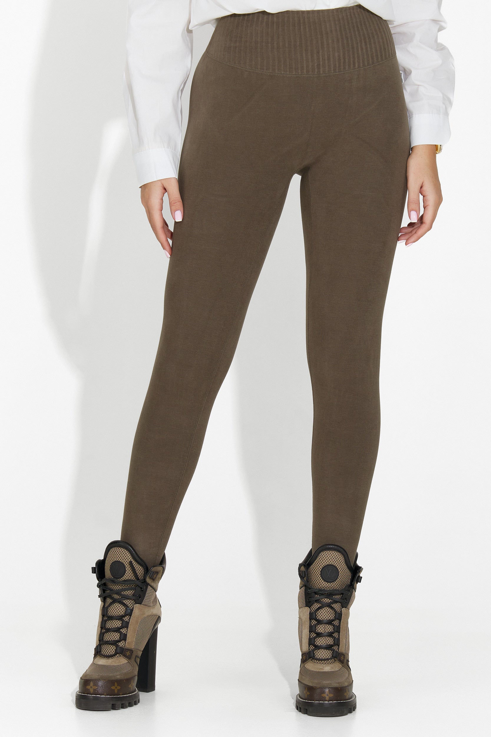Michelina Bogas Warm Compression Tights in Khaki