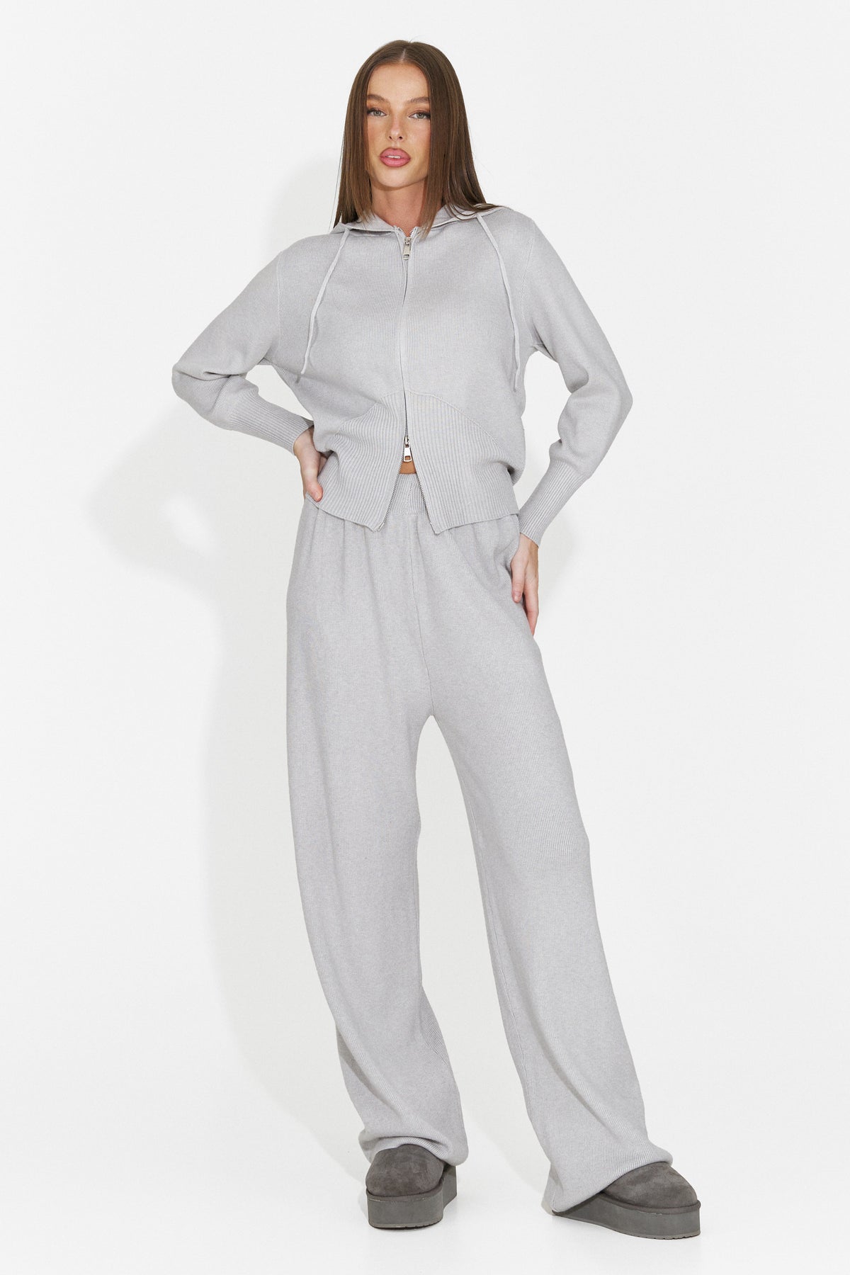 Compleu casual gri Groviroila Bogas
