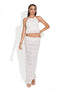 Floretia Bogas Beige Skirt Suit