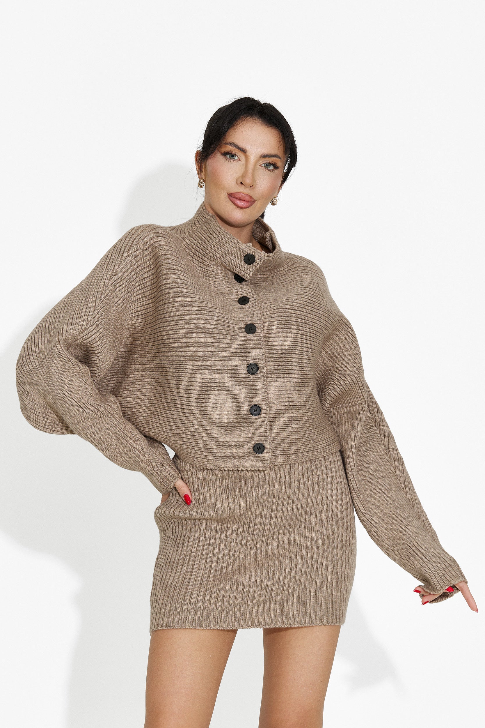 Brown skirt set Almaria Bogas