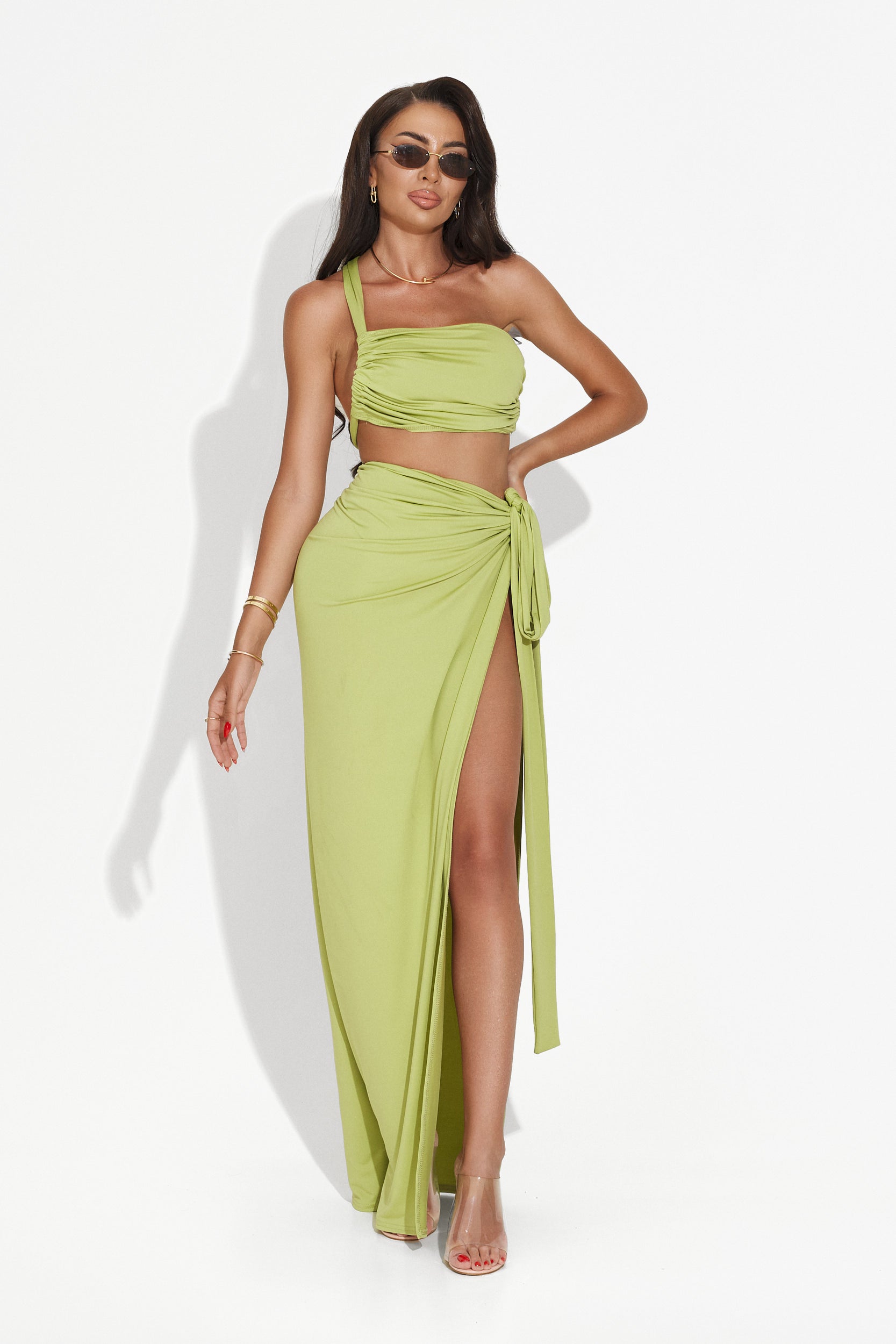 Compleu cu fusta verde Stephana Bogas