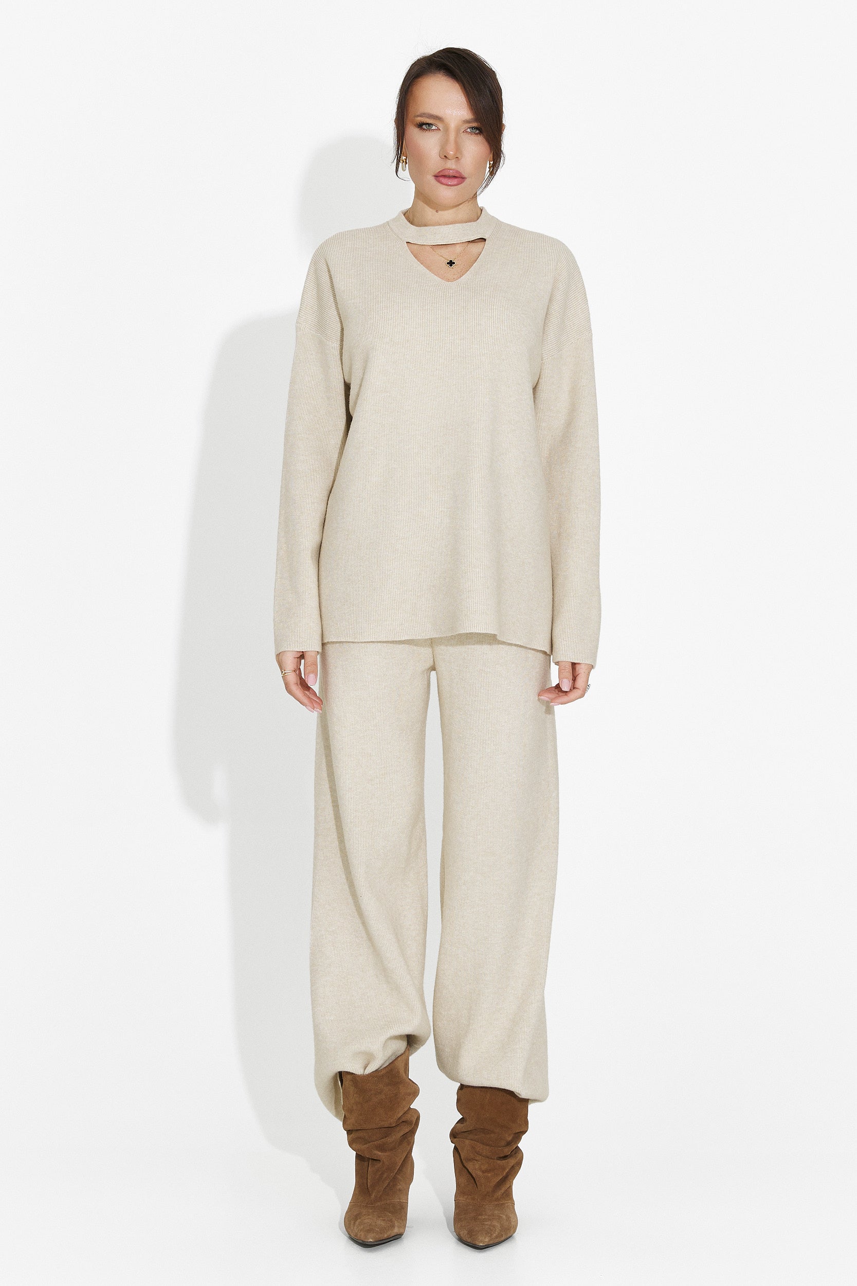 Beige Pants Set Kania Bogas