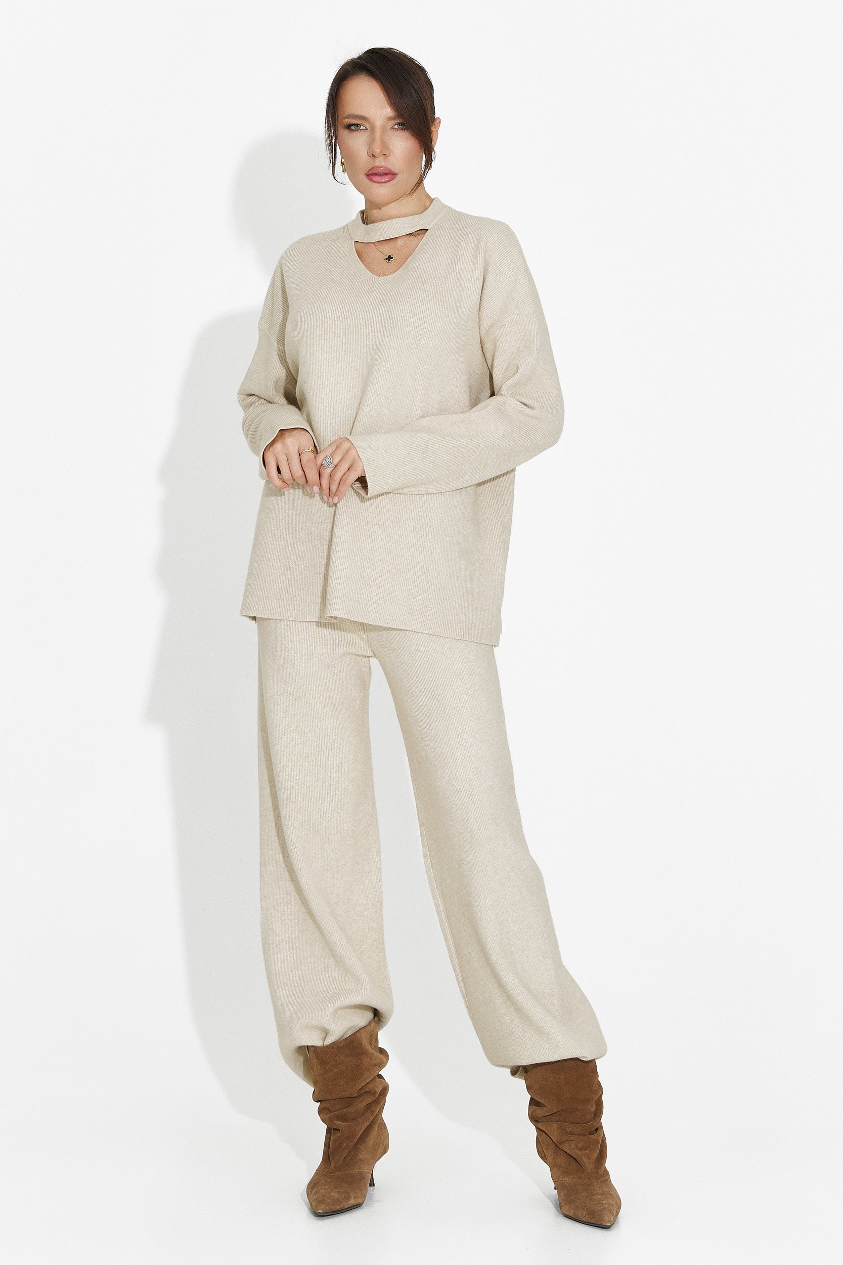 Beige Pants Set Kania Bogas