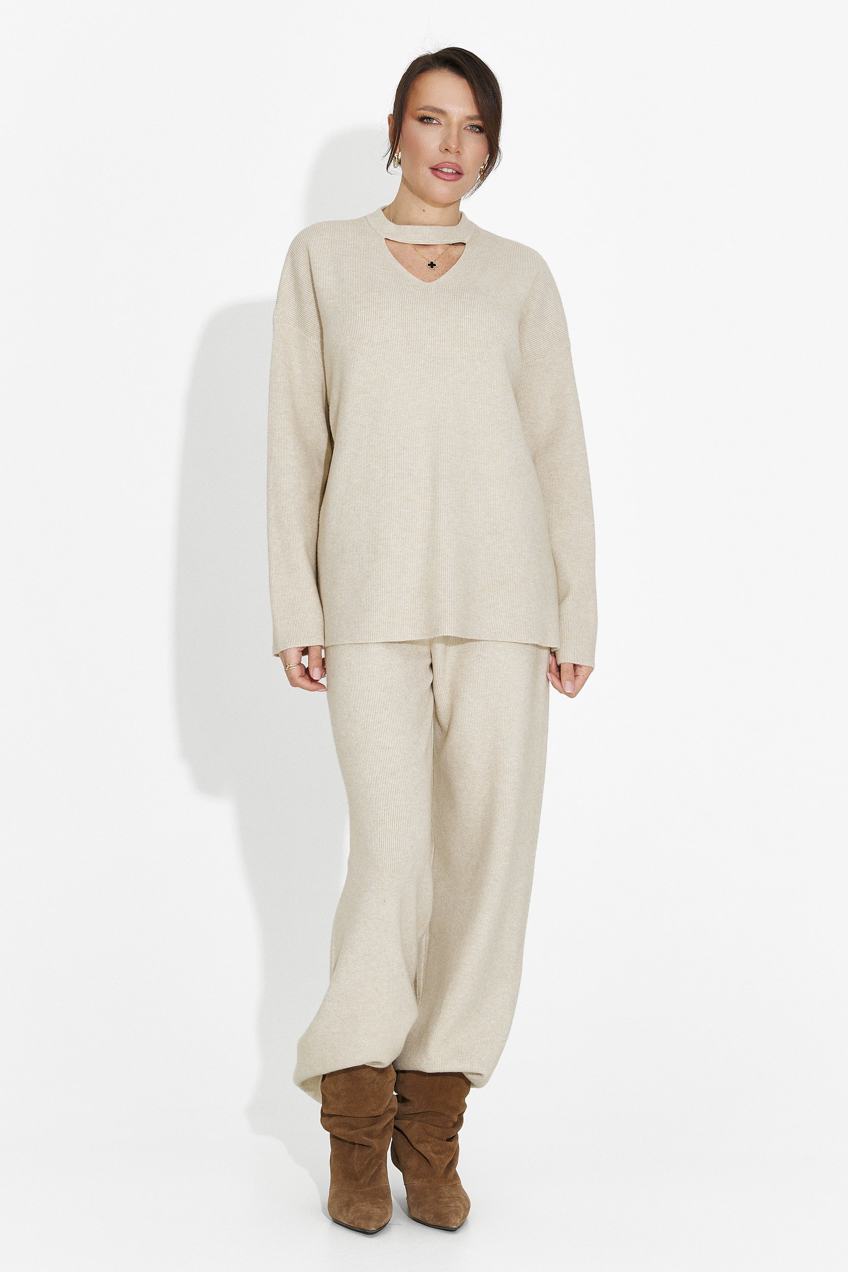 Beige Pants Set Kania Bogas