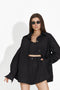 Carylsa Bogas Black Casual Pants Set