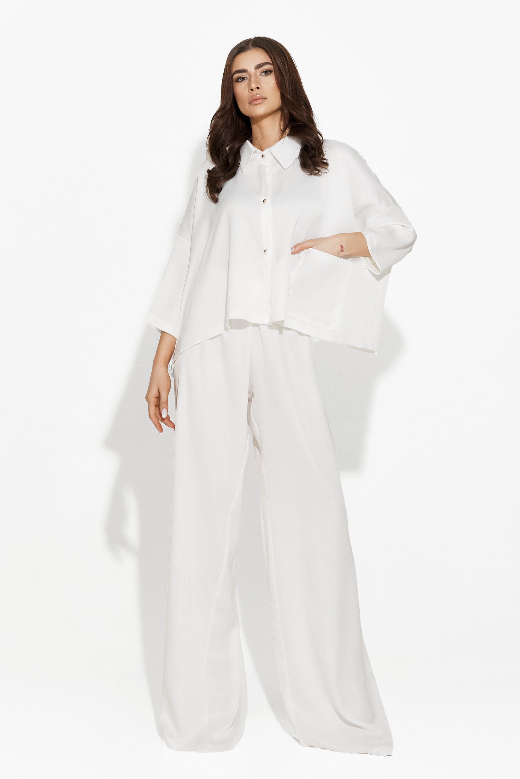 Compleu cu pantaloni dama casual alb Teresa Bogas