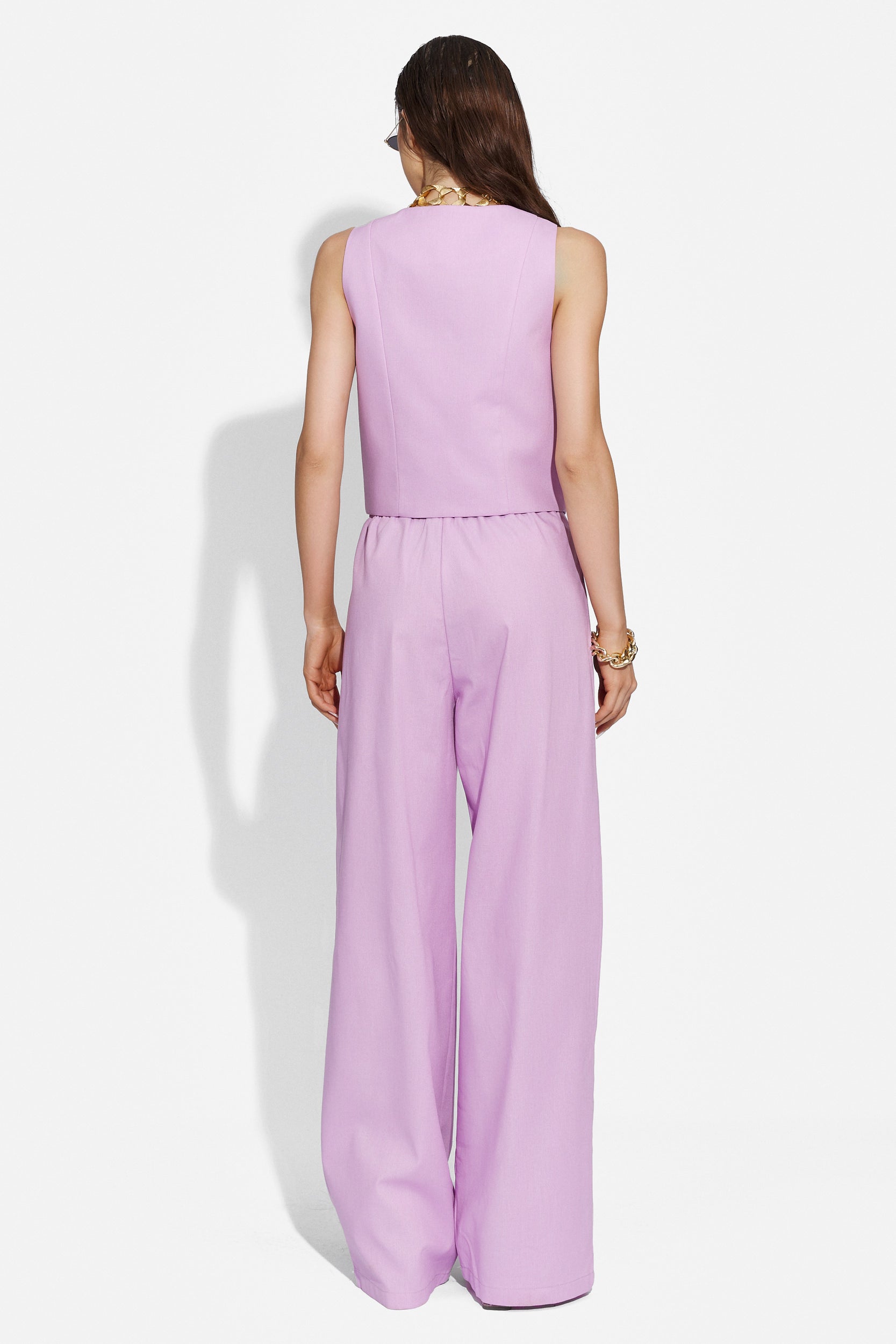 Compleu cu pantaloni dama casual mov Velasy Bogas