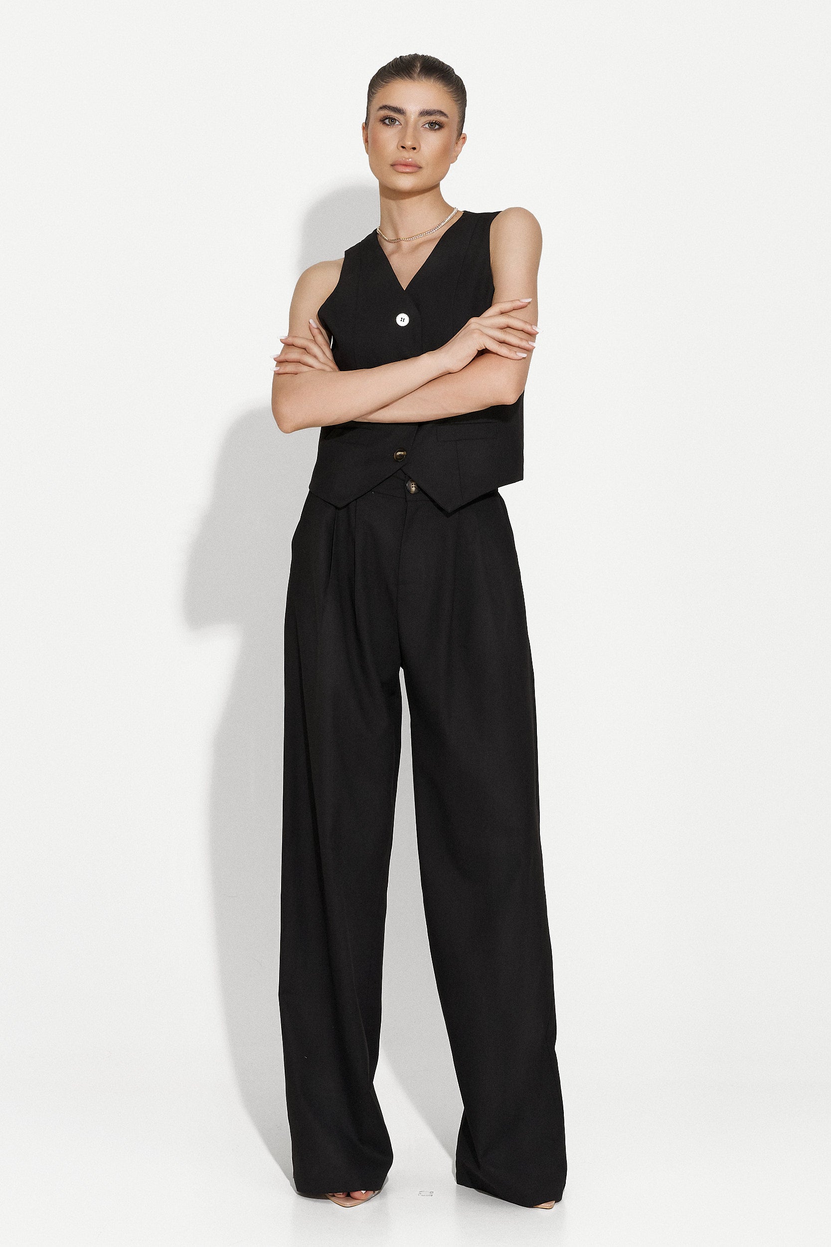 Compleu cu pantaloni dama casual negru Velasy Bogas